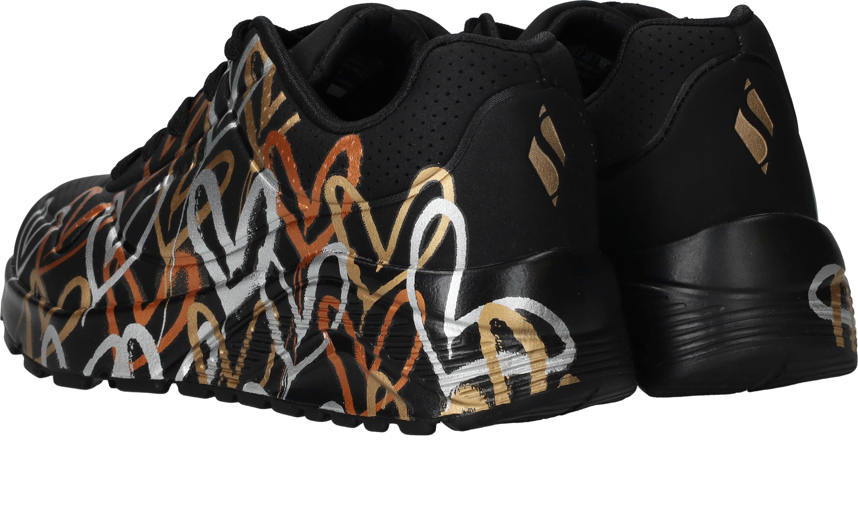 Skechers Uno Lite Metallic Love, Zwart (3)