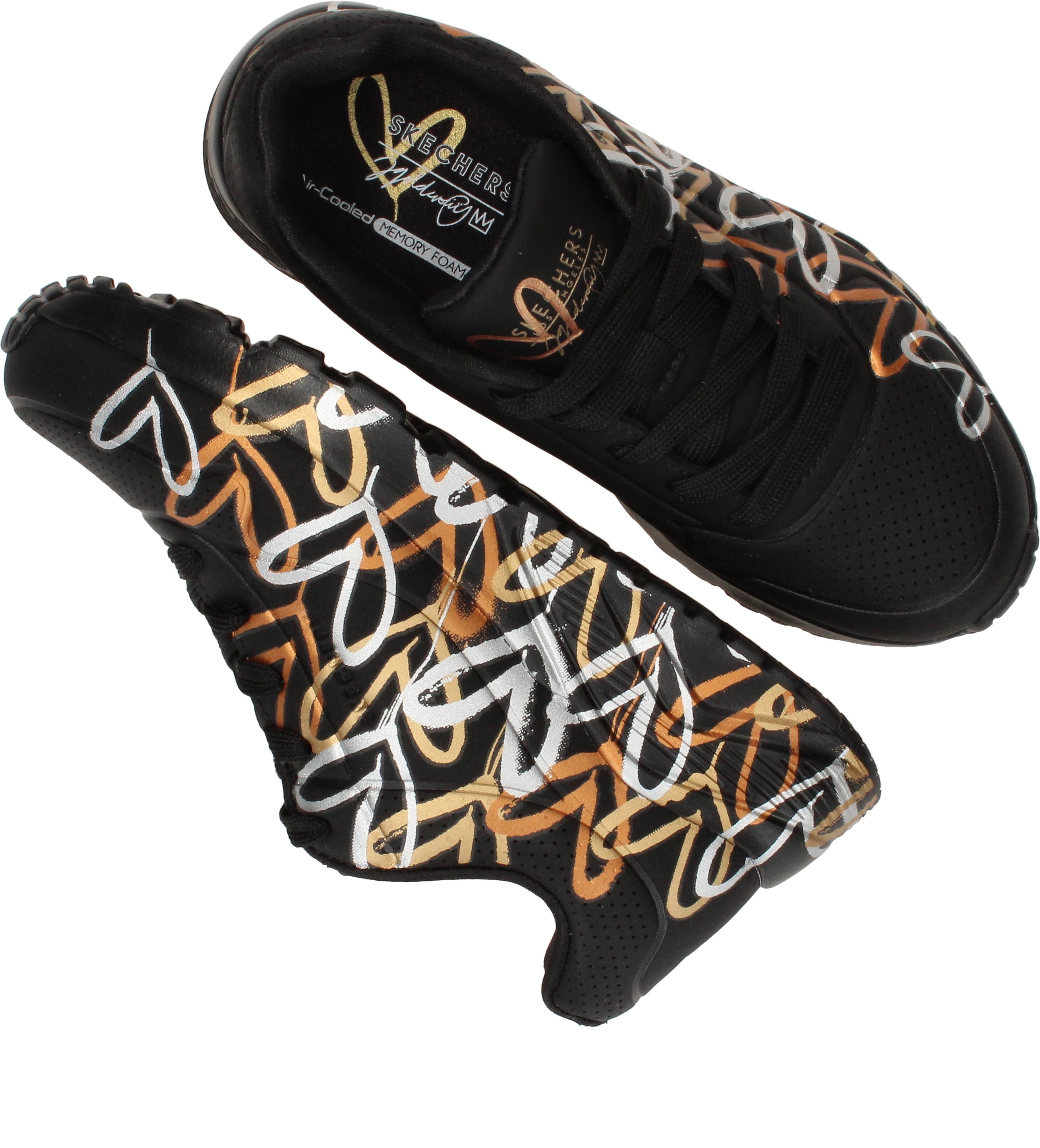 Skechers Uno Lite Metallic Love, Zwart (4)