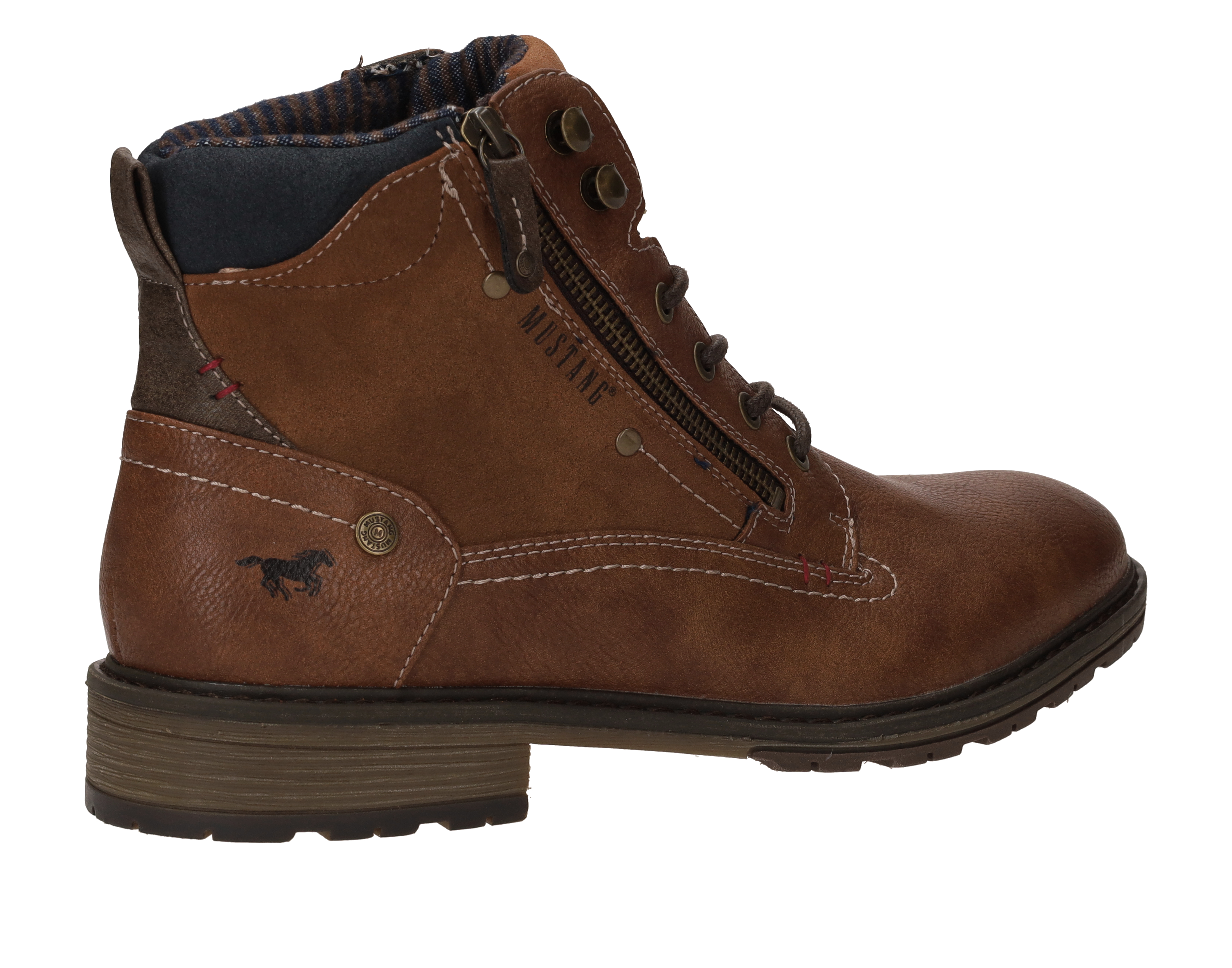 Mustang - Veterboots voor heren - Cognac - Nelson.nl