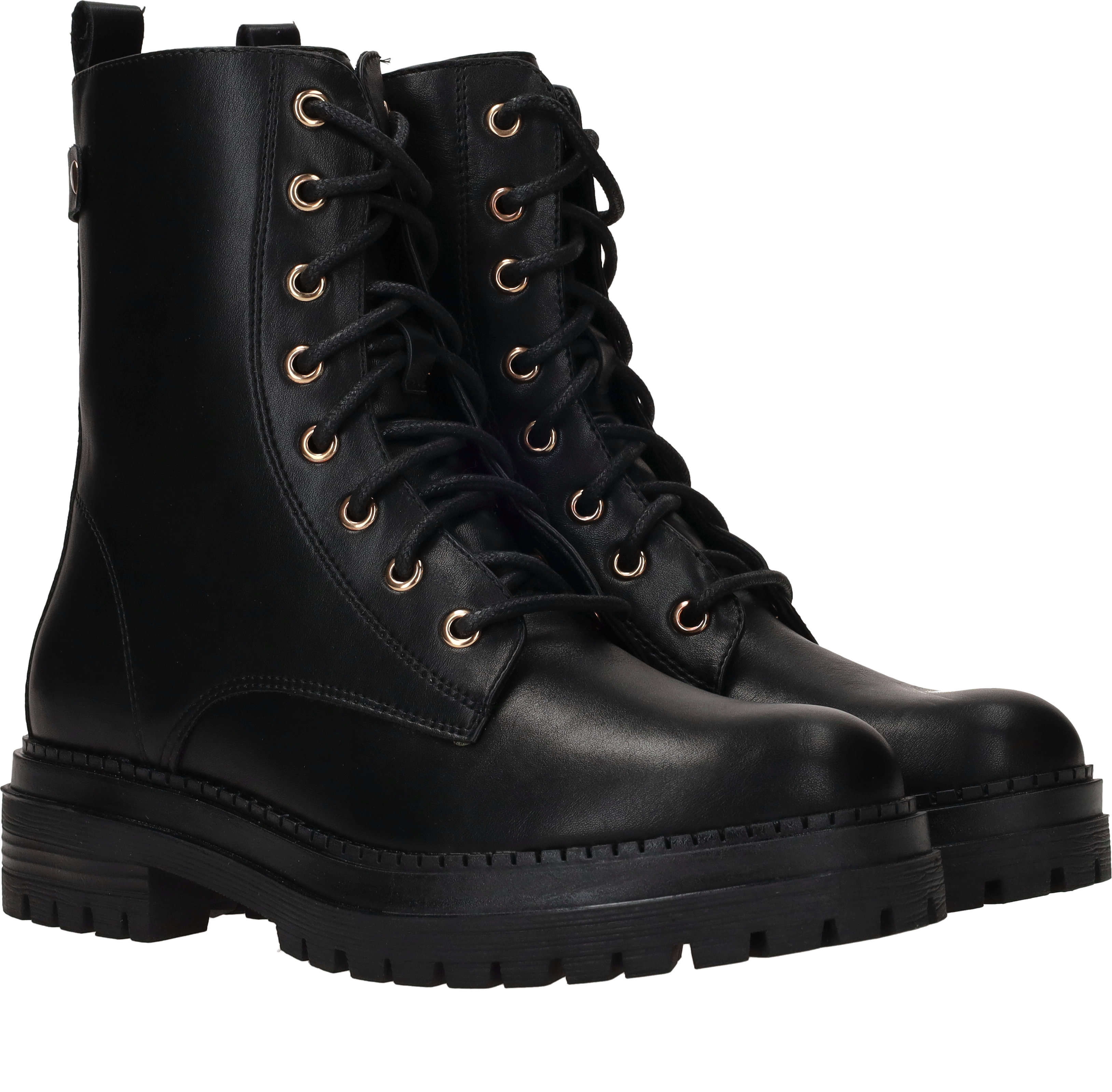 POSH By Poelman Veterboots Dames Zwart, veterboot voor dames – foto 2