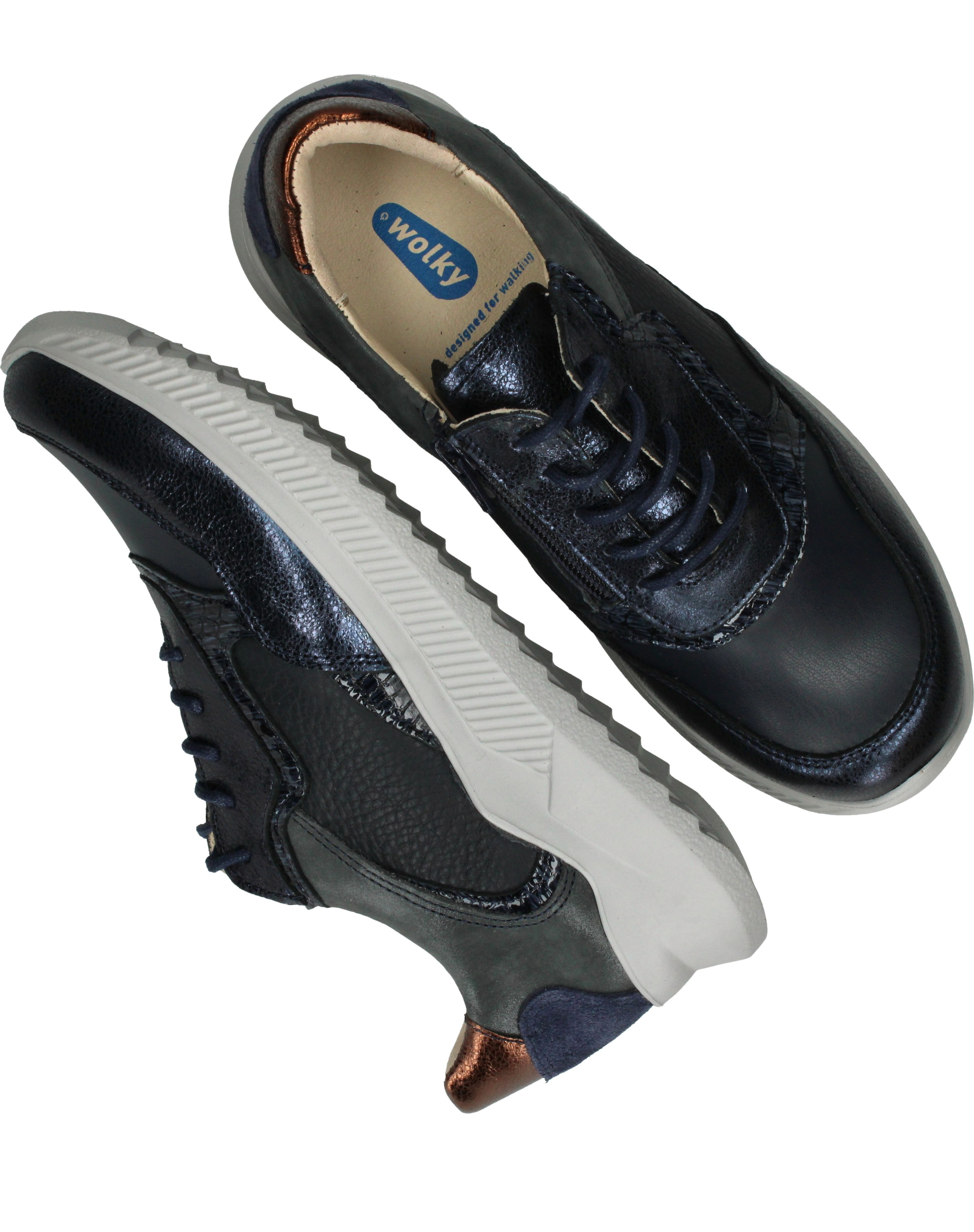 Wolky E-Way S2F Sneakers Dames Blauw, sneaker voor dames – foto 4