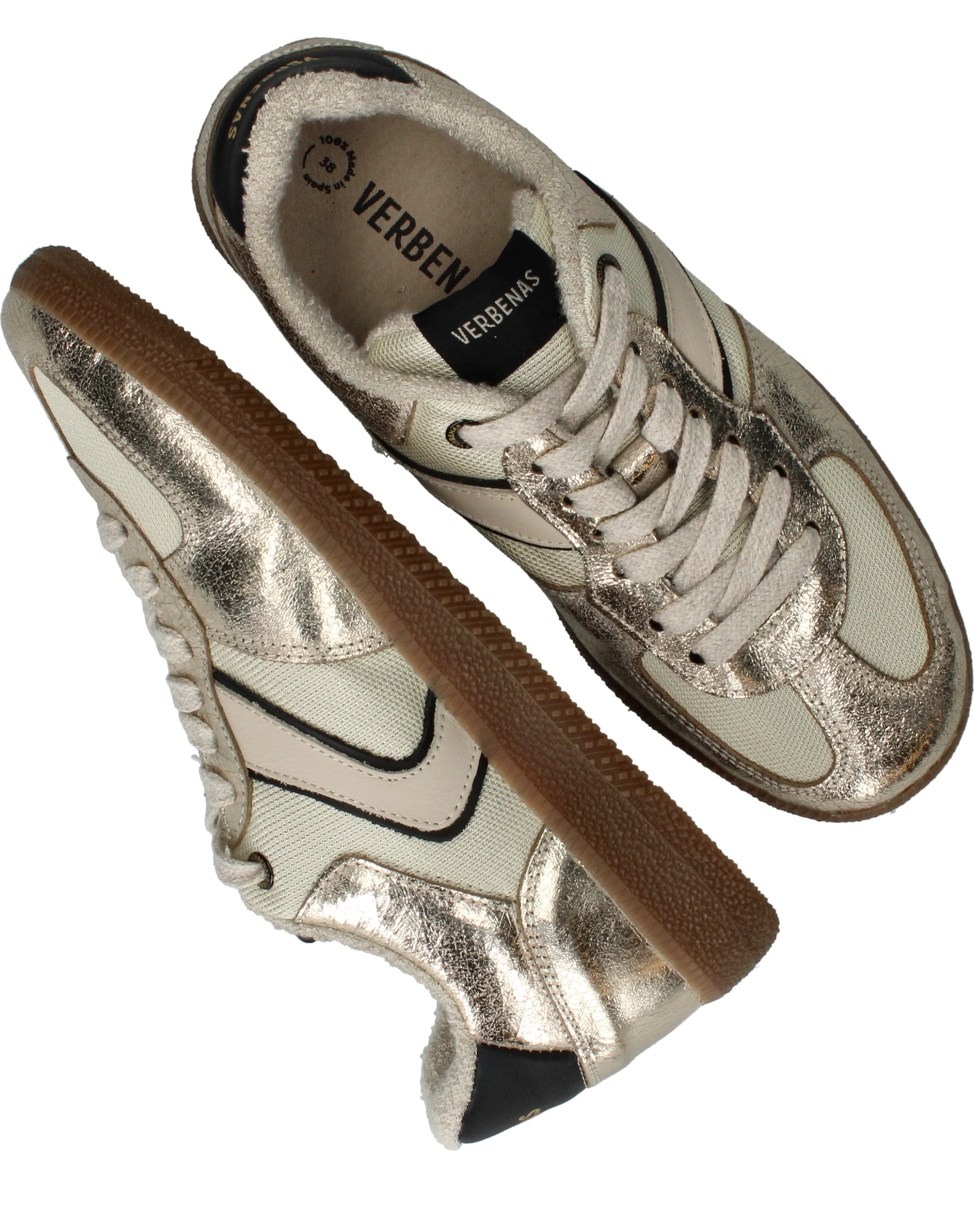 Verbenas Sora Sneakers Dames Goud, sneaker voor dames – foto 4