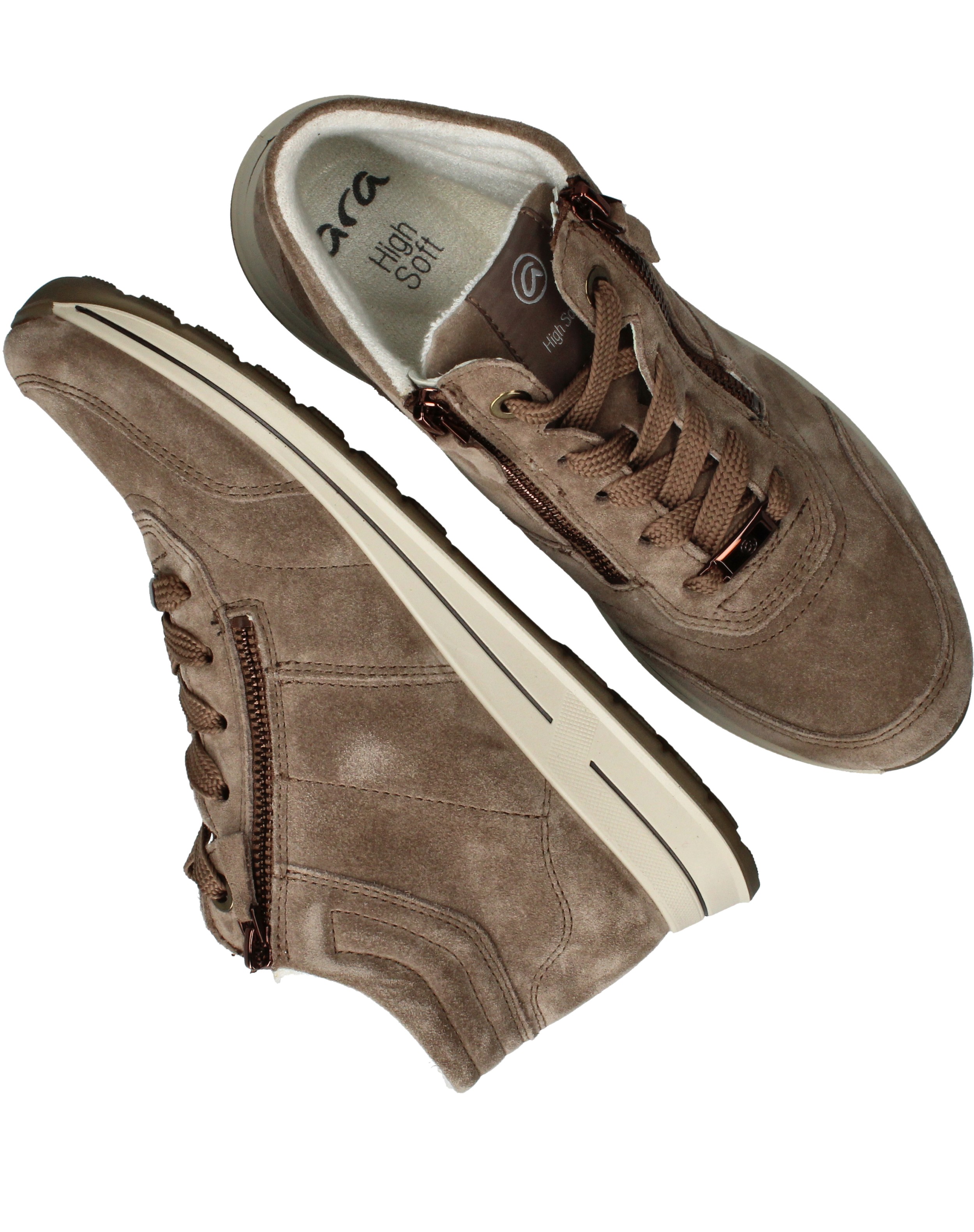 Ara Osaka 2.0 Veterschoenen Dames Taupe, veterschoen voor dames – foto 4