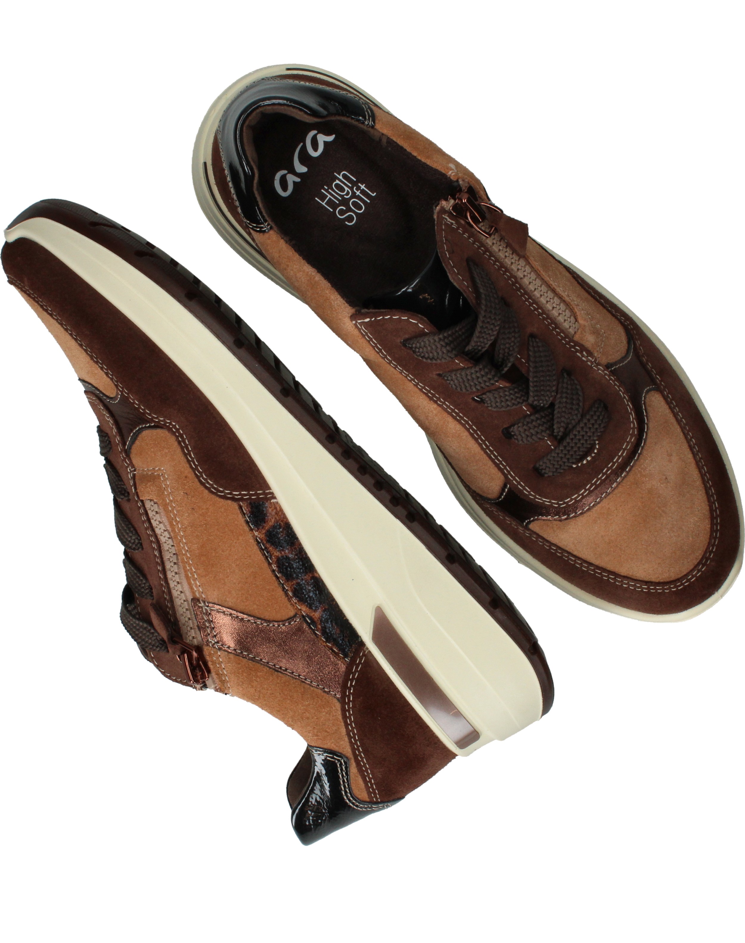 Ara Garda Sneakers Dames Bruin – foto 3