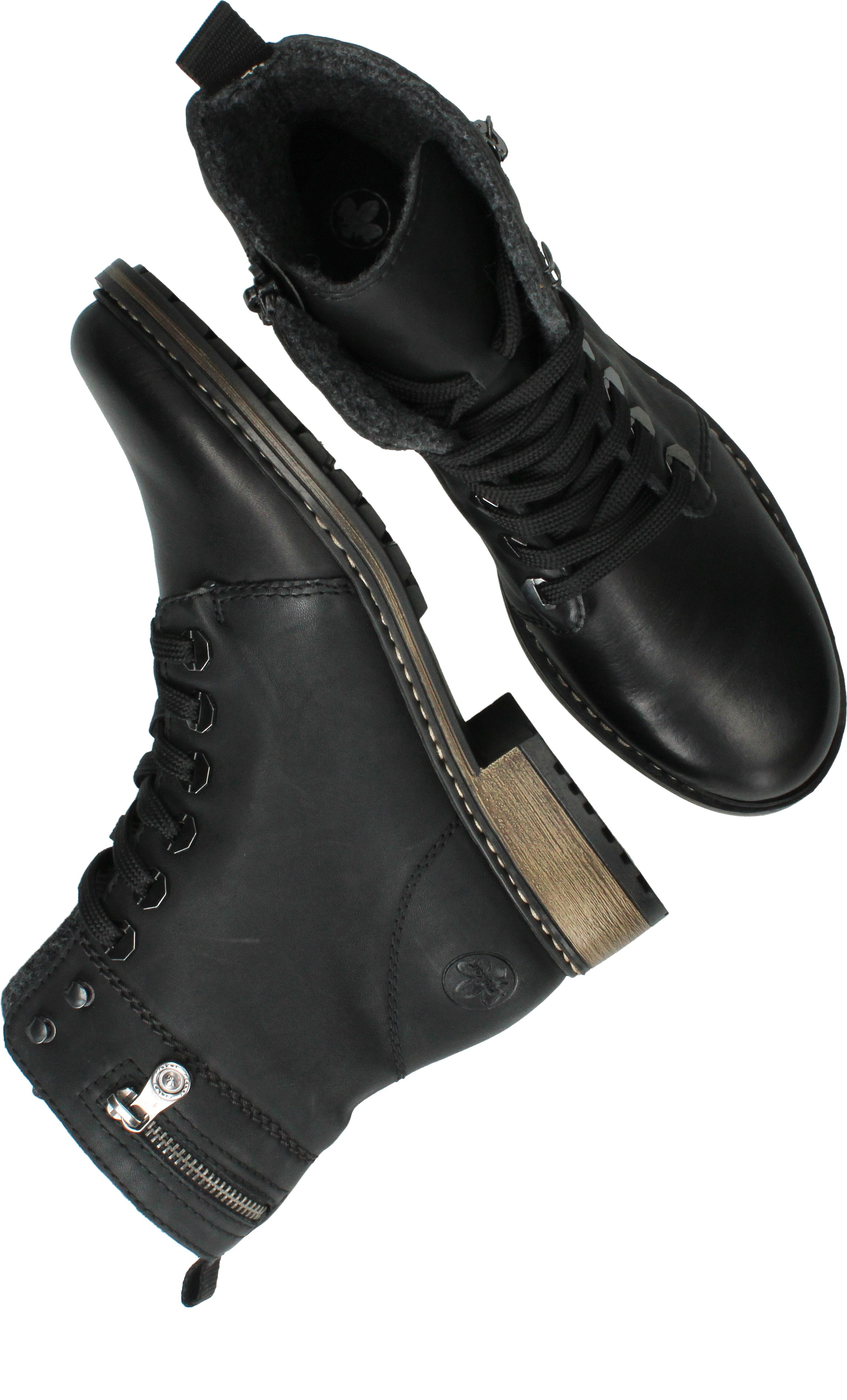 Rieker Veterboots Dames Zwart, veterboot voor dames – foto 4