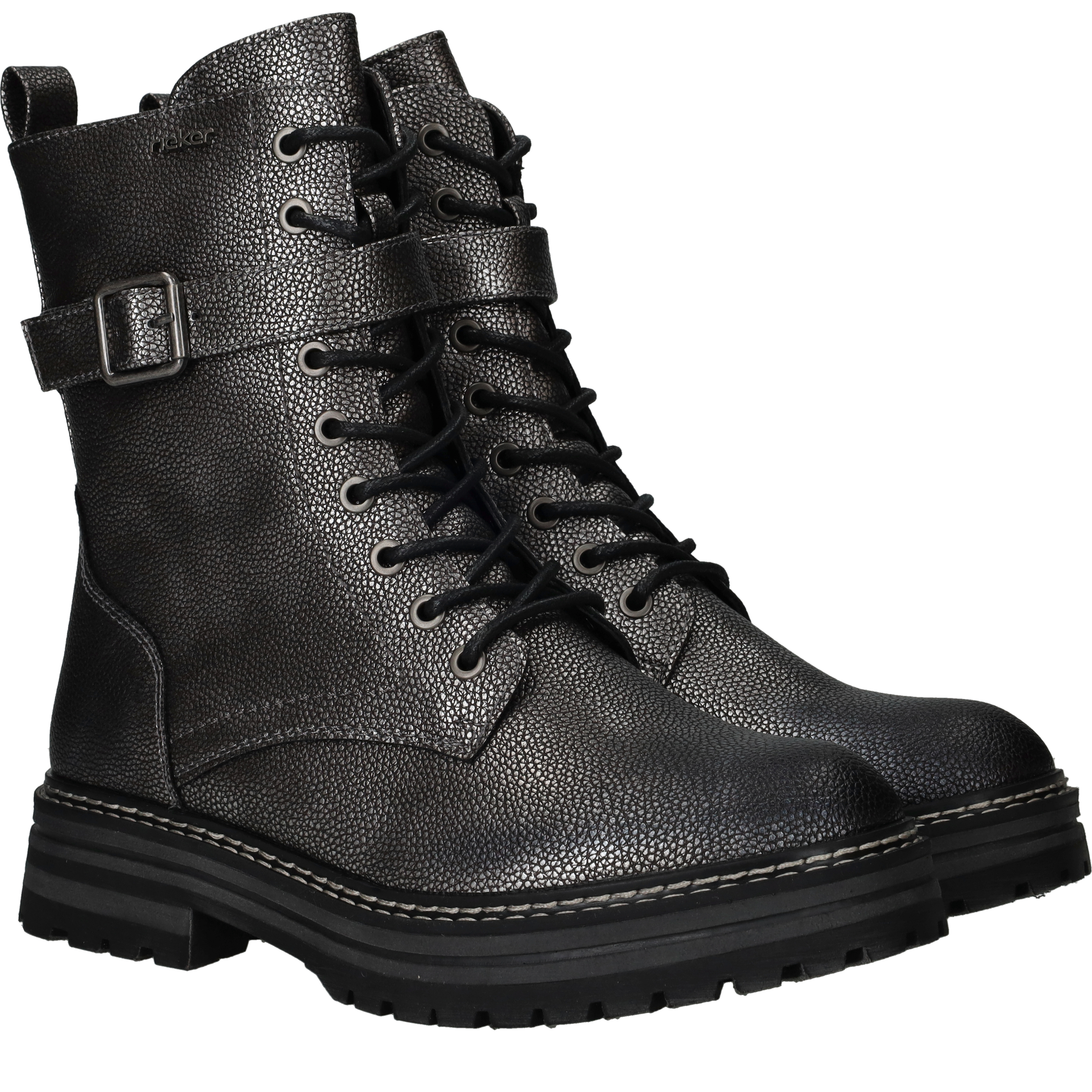 Rieker Veterboots Dames Zilver, veterboot voor dames – foto 2