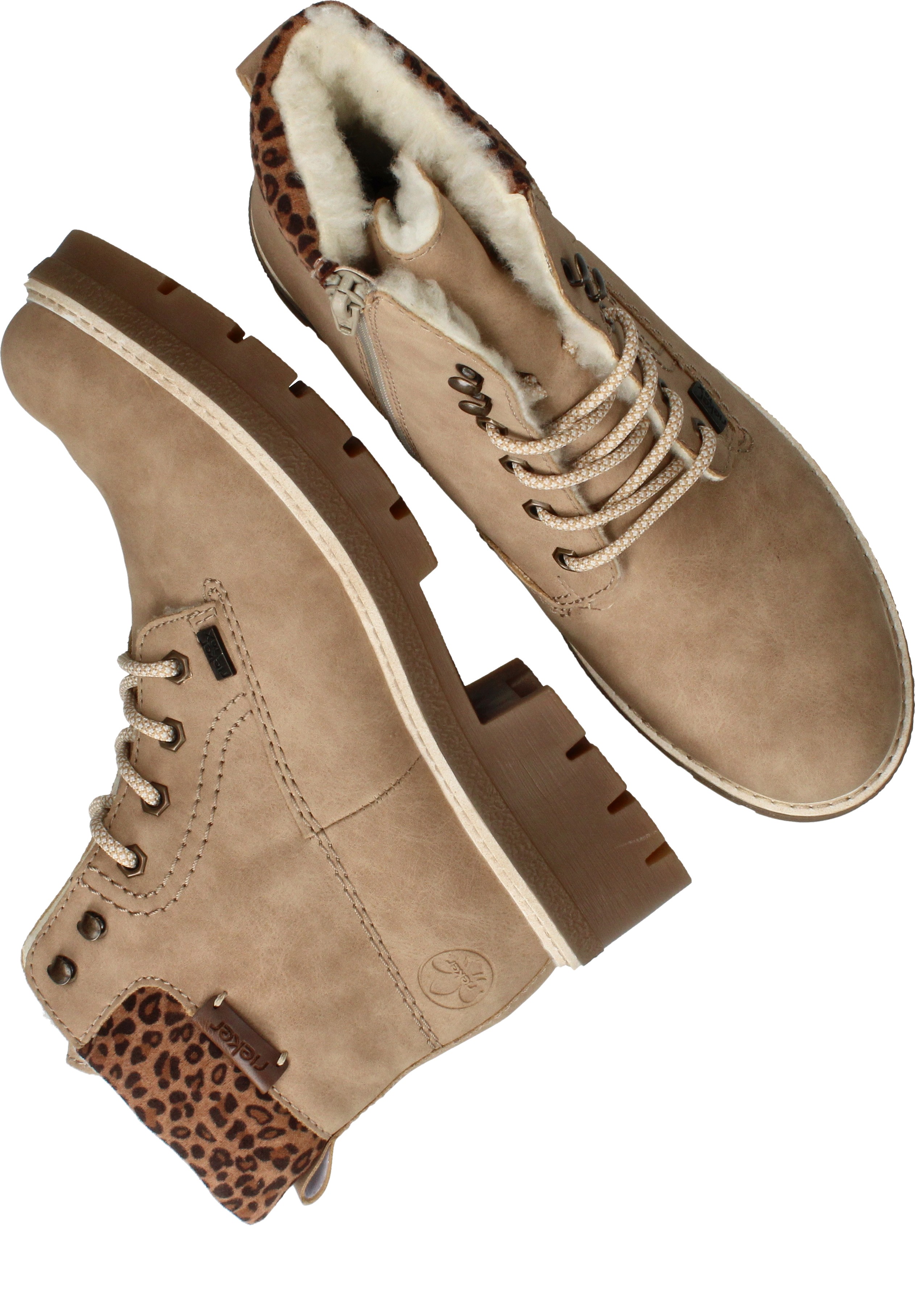 Rieker Veterboots Beige, veterboot voor unisex – foto 4