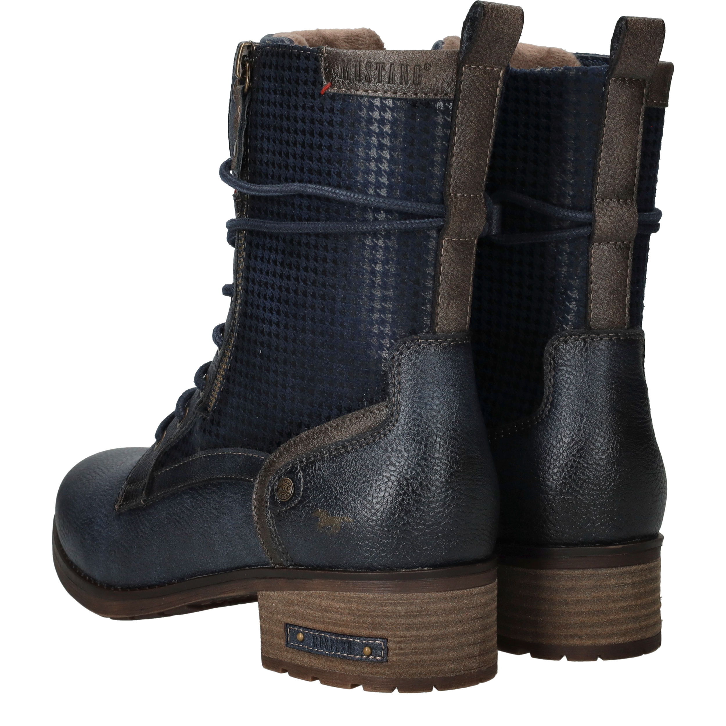 Mustang Veterboots Dames Blauw, veterboot voor dames – foto 3
