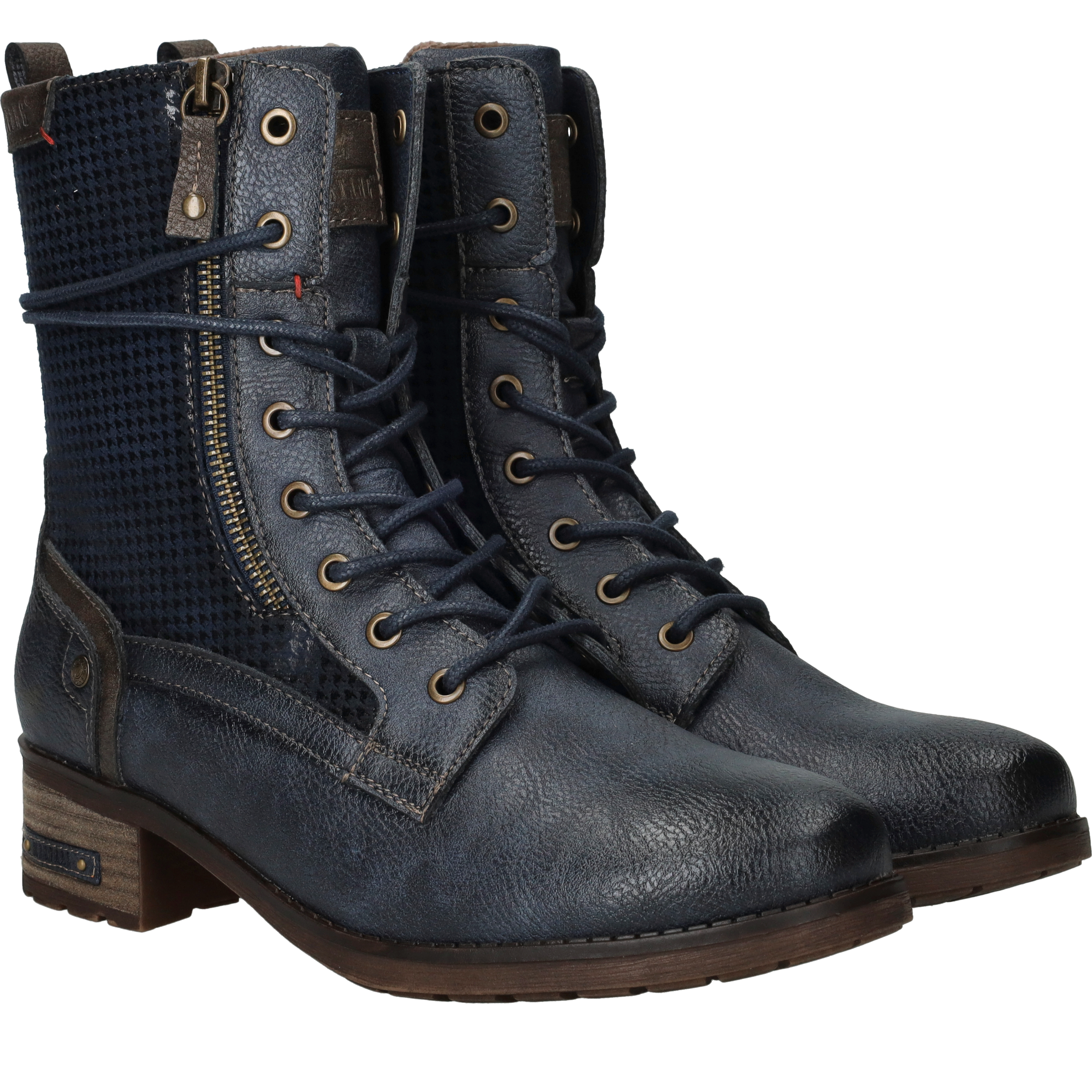 Mustang Veterboots Dames Blauw, veterboot voor dames – foto 2