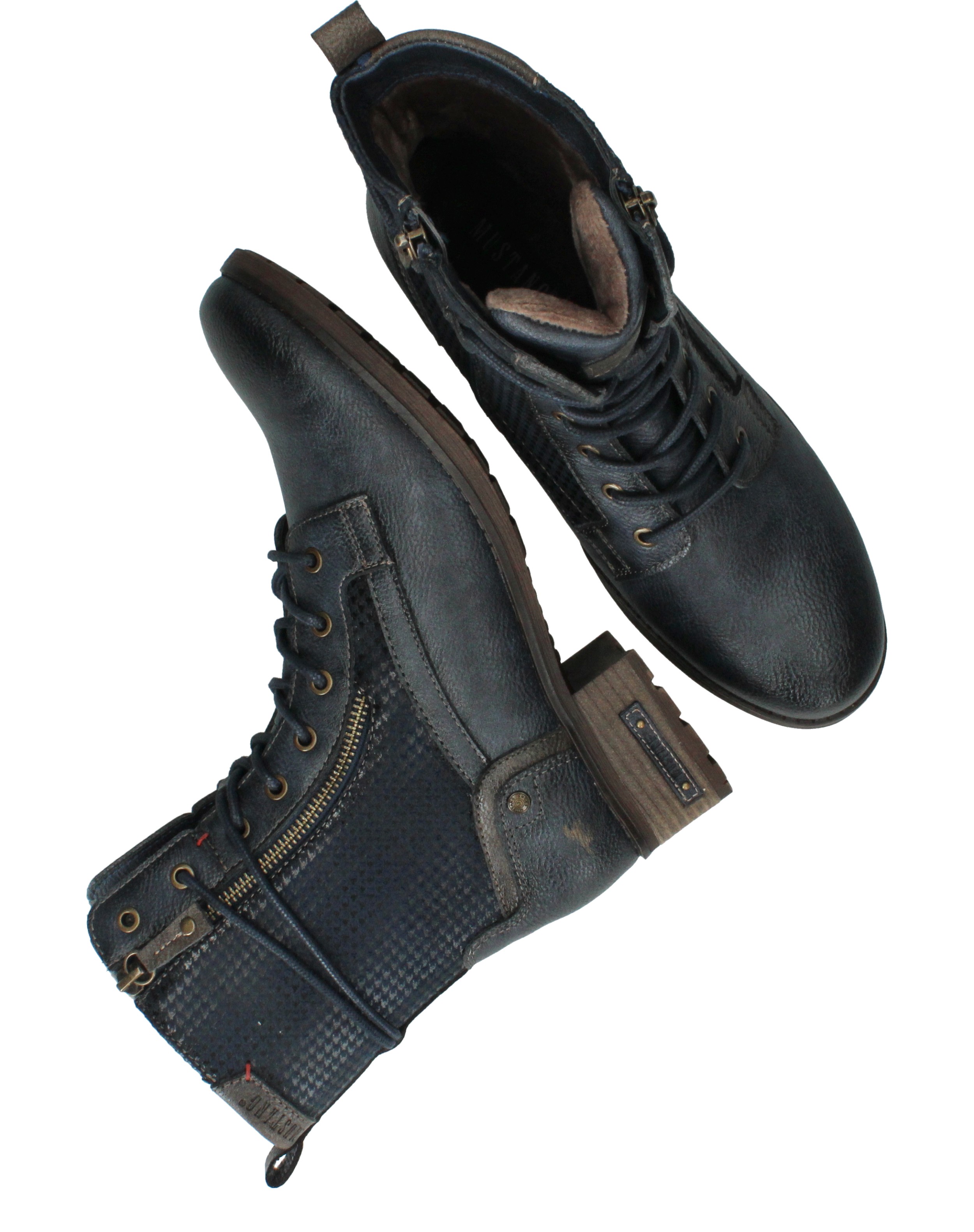 Mustang Veterboots Dames Blauw, veterboot voor dames – foto 4