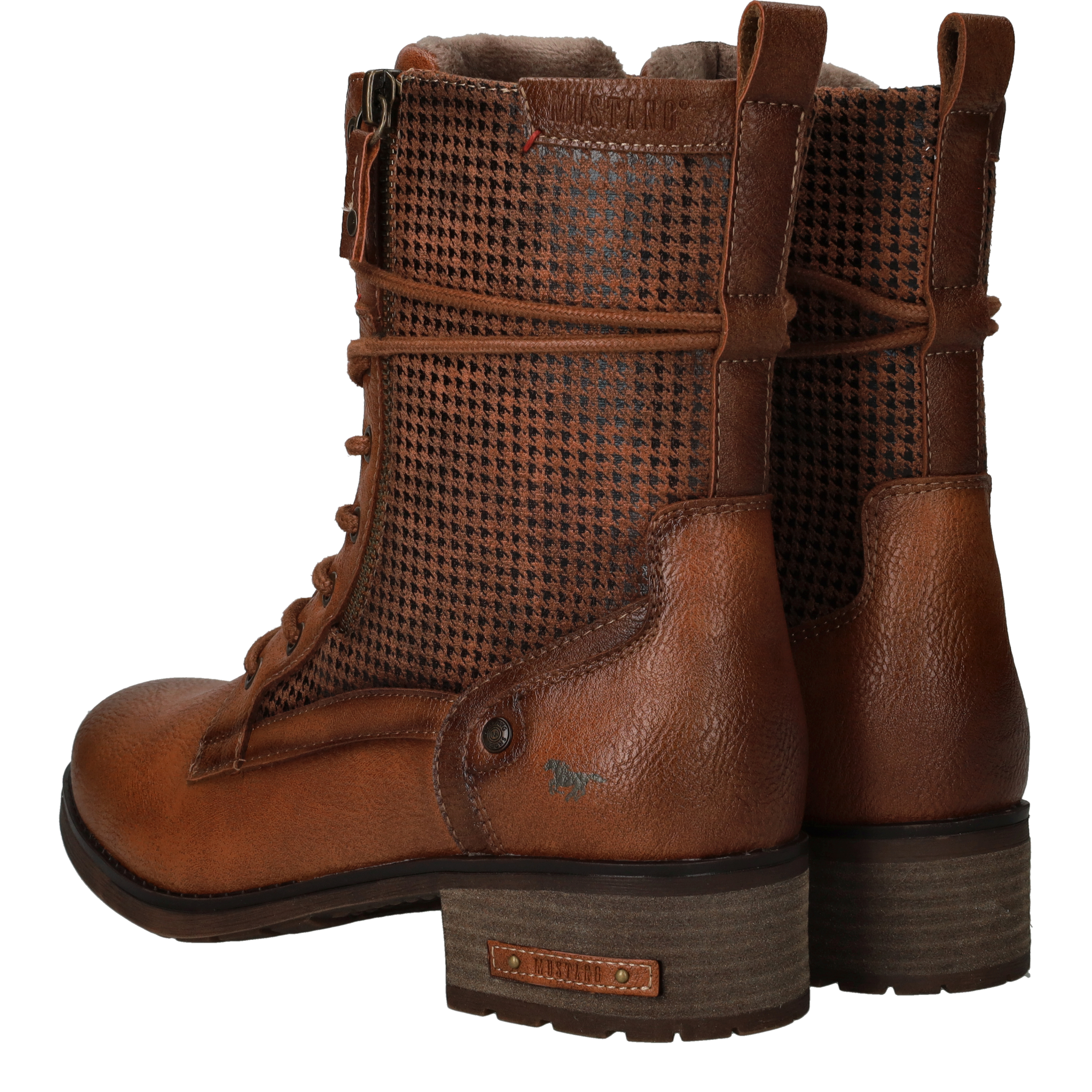 Mustang Veterboots Dames Cognac, veterboot voor dames – foto 3
