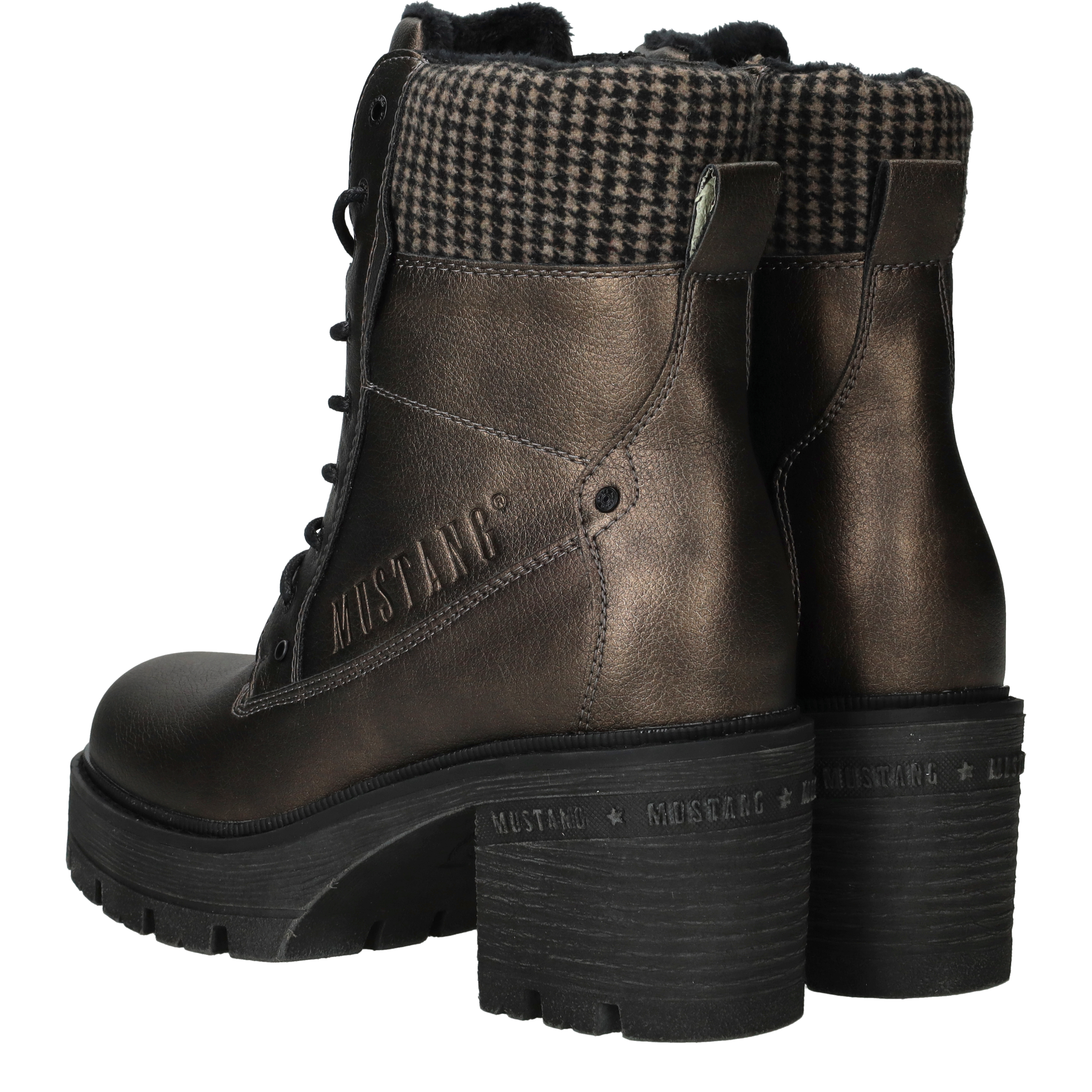 Mustang Veterboots Dames Goud, veterboot voor dames – foto 3