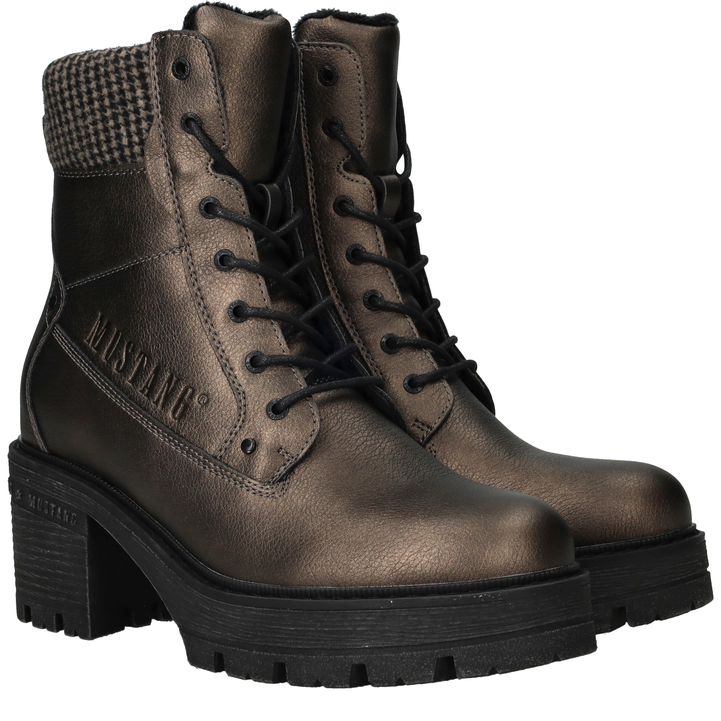 Mustang Veterboots Dames Goud, veterboot voor dames – foto 2