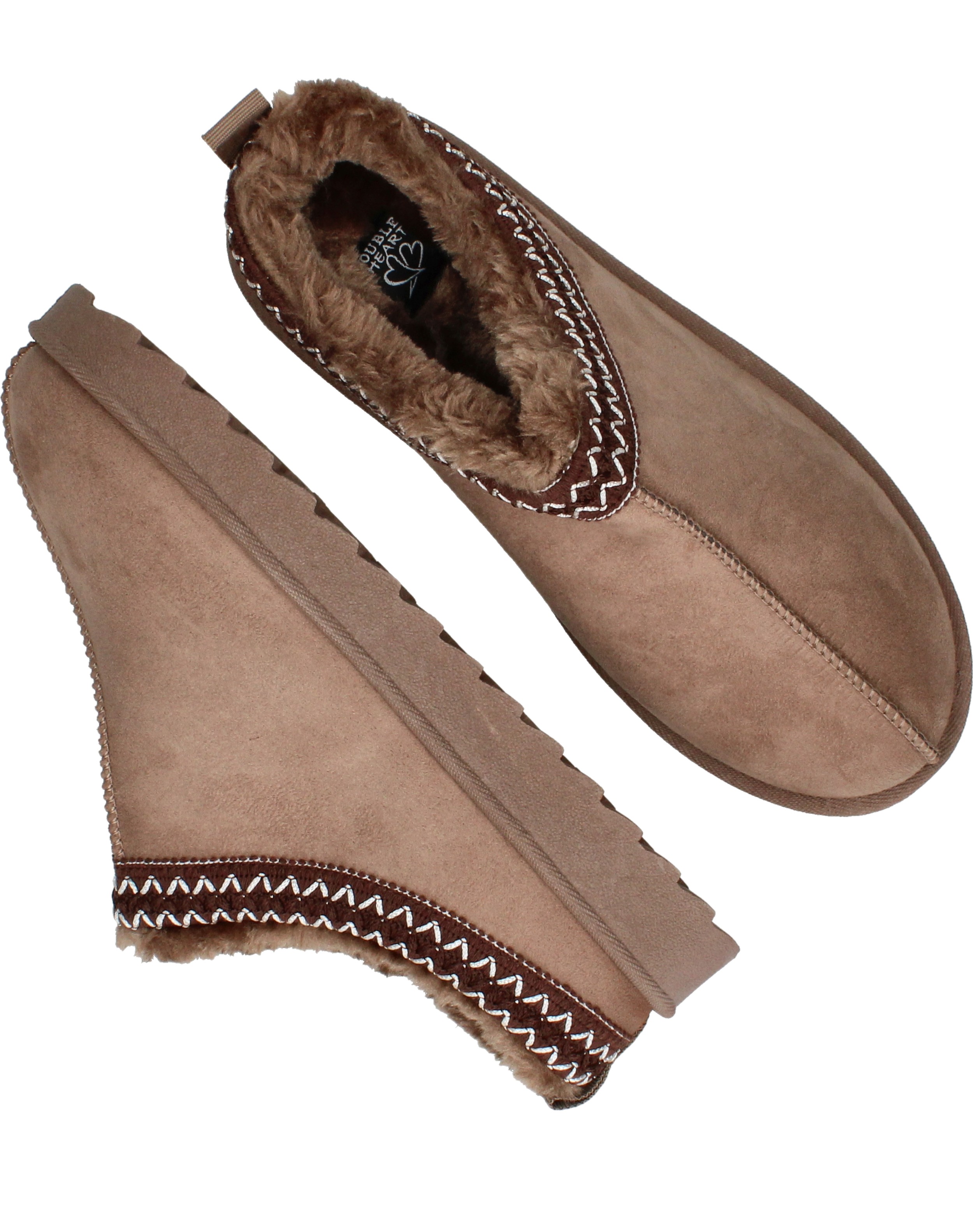 Belizia Pantoffels Dames Taupe, pantoffel voor dames – foto 4