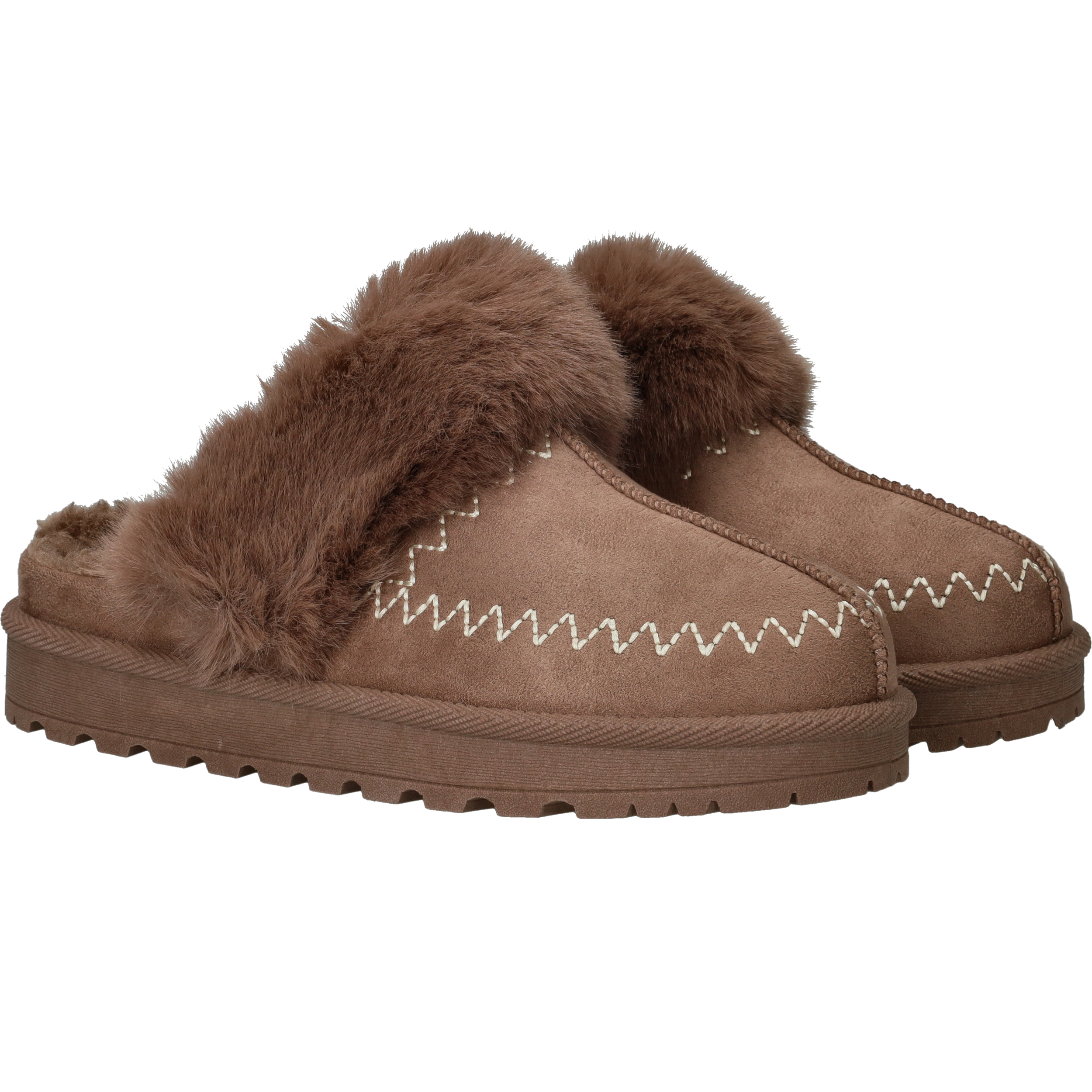 Belizia Pantoffels Dames Taupe, pantoffel voor dames – foto 6