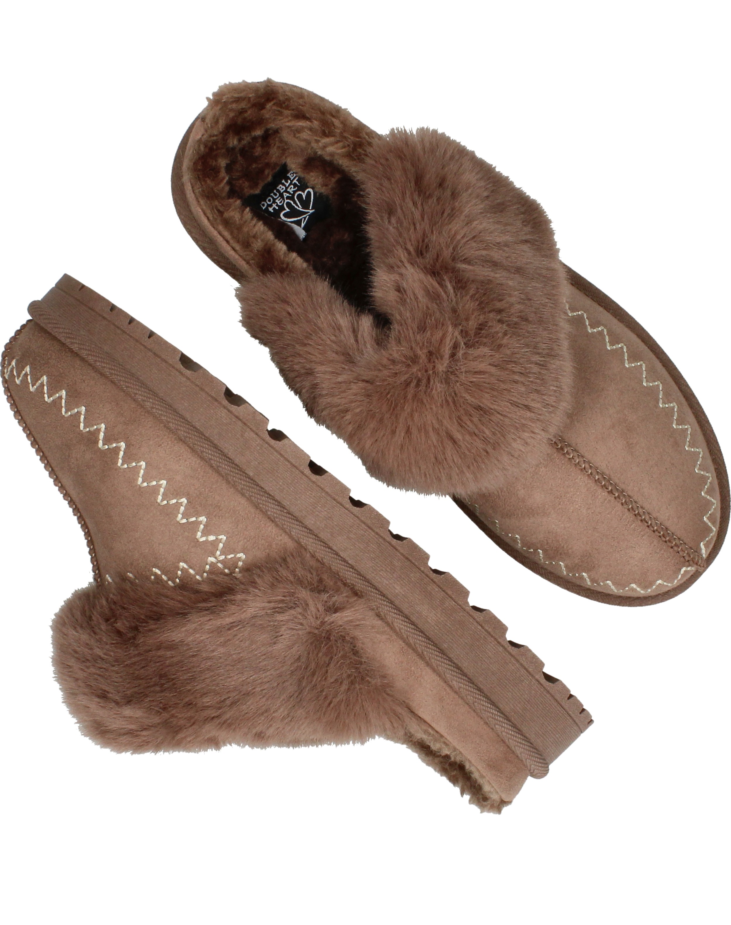 Belizia Pantoffels Dames Taupe, pantoffel voor dames – foto 8