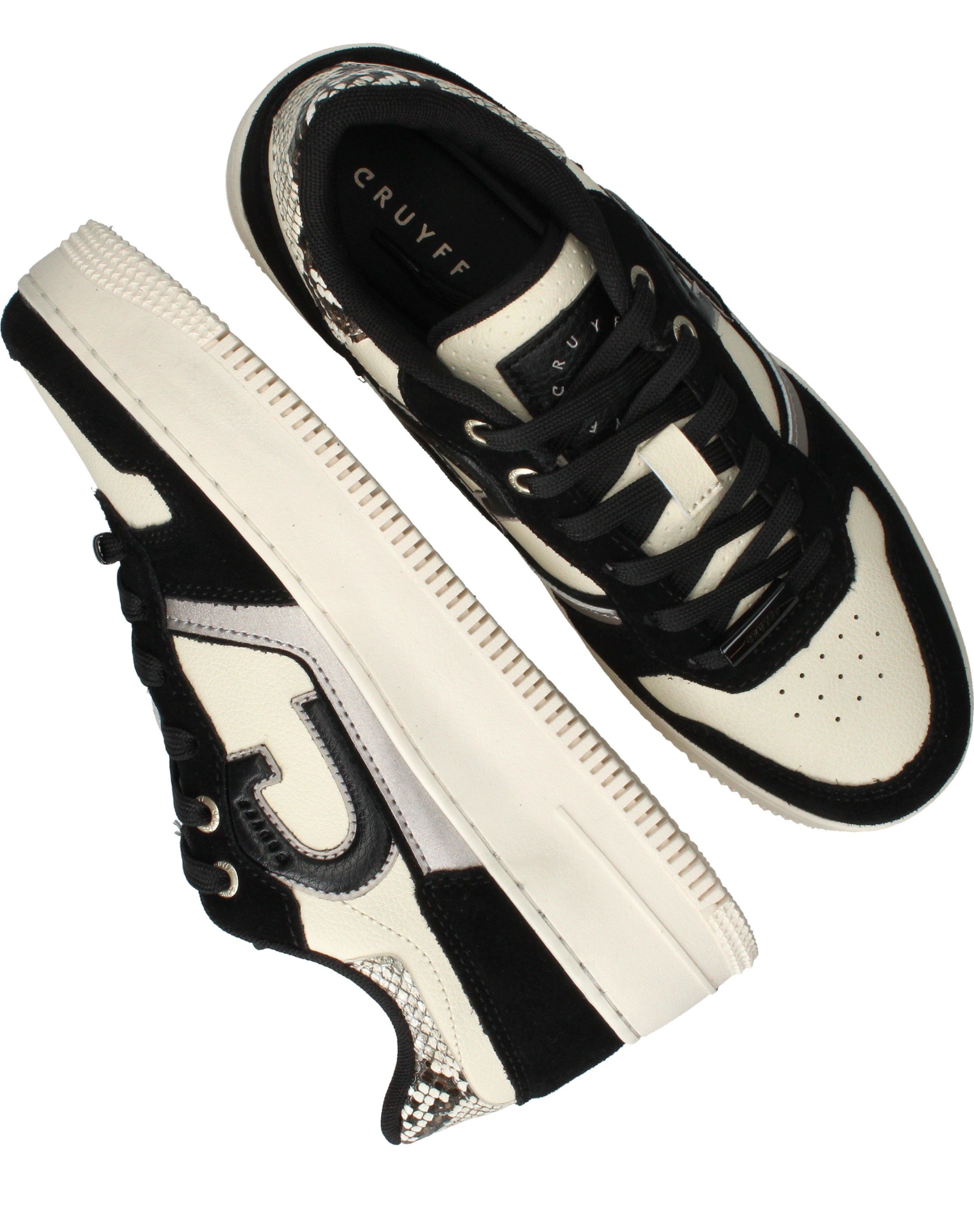 Cruyff Campo Low Tall Sneakers Dames Zwart, sneaker voor dames – foto 4