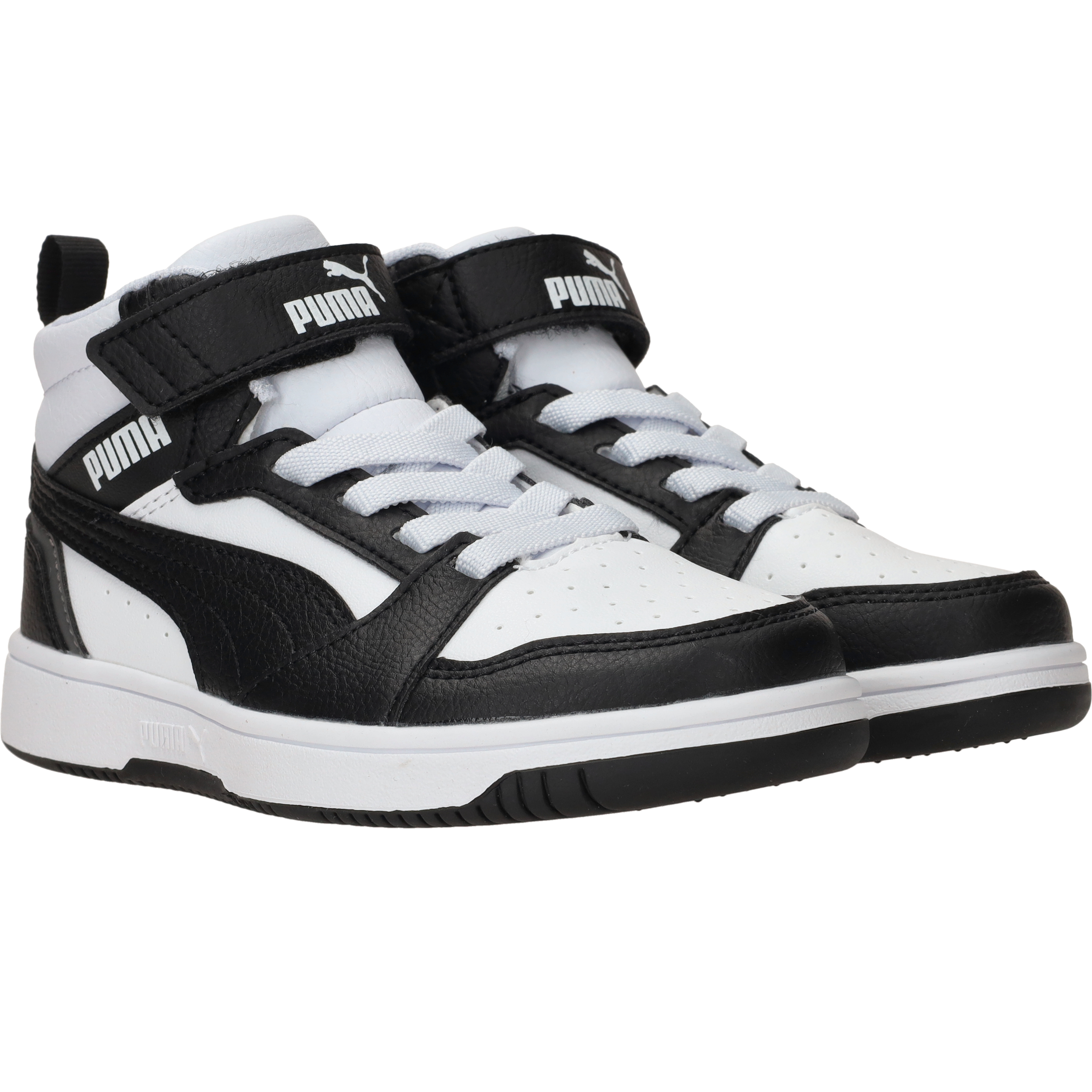 Puma Rebound V6 Mid Sneakers Jongens Zwart