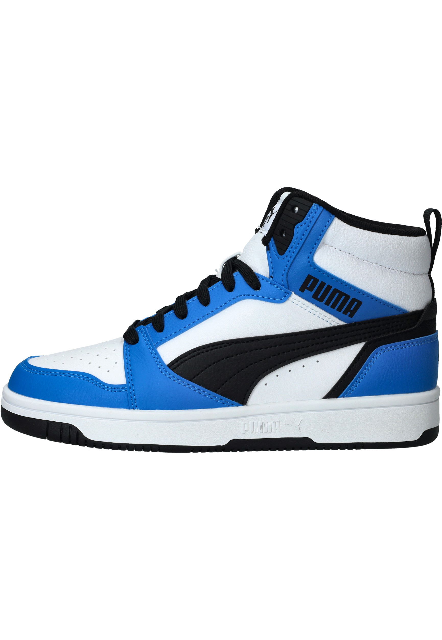 PUMA Puma Rebound V6 Mid Jr FALSE Sneakers - PUMA White-PUMA Black-Racing Blue - Maat 39