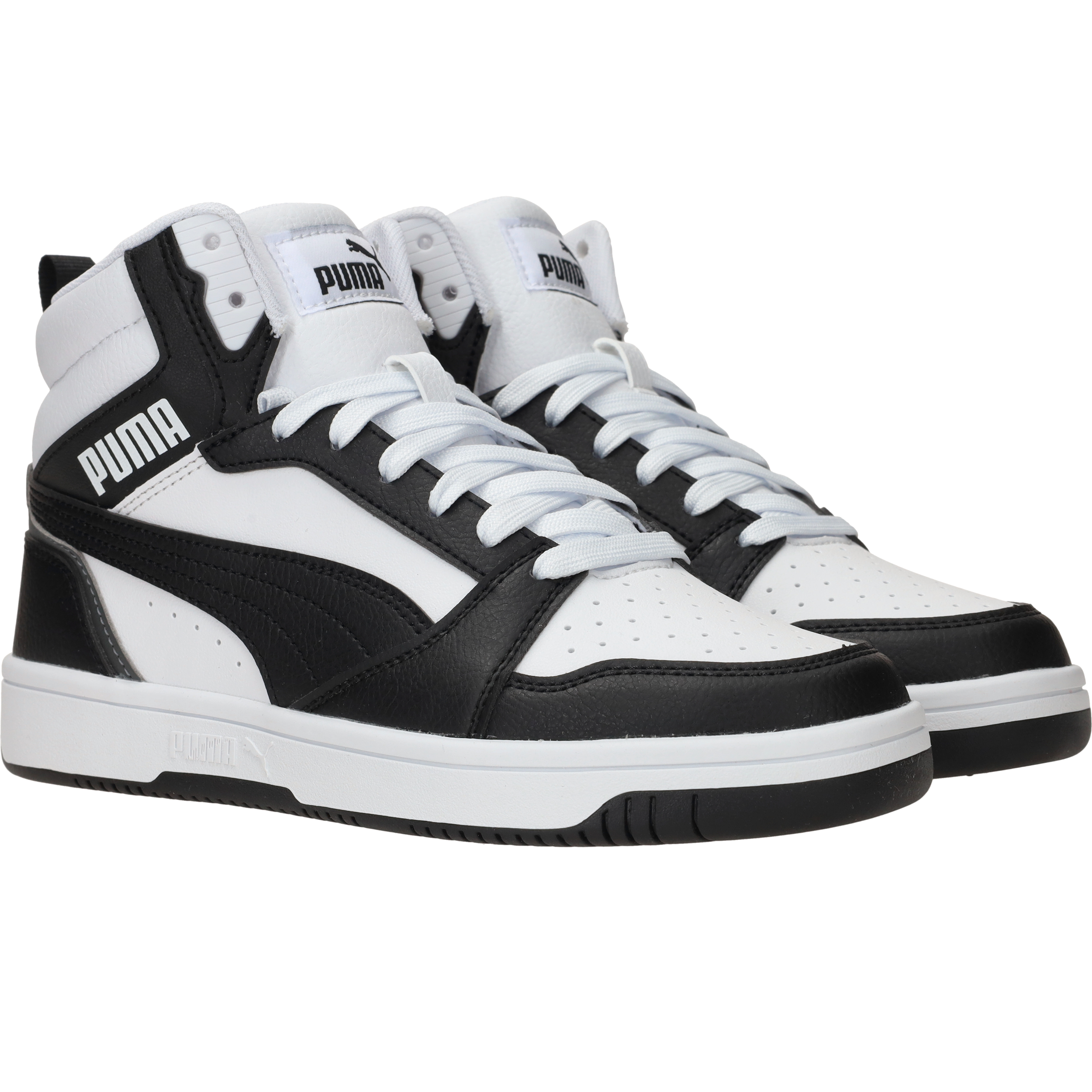 Puma Rebound V6 Mid Sneakers Jongens Zwart