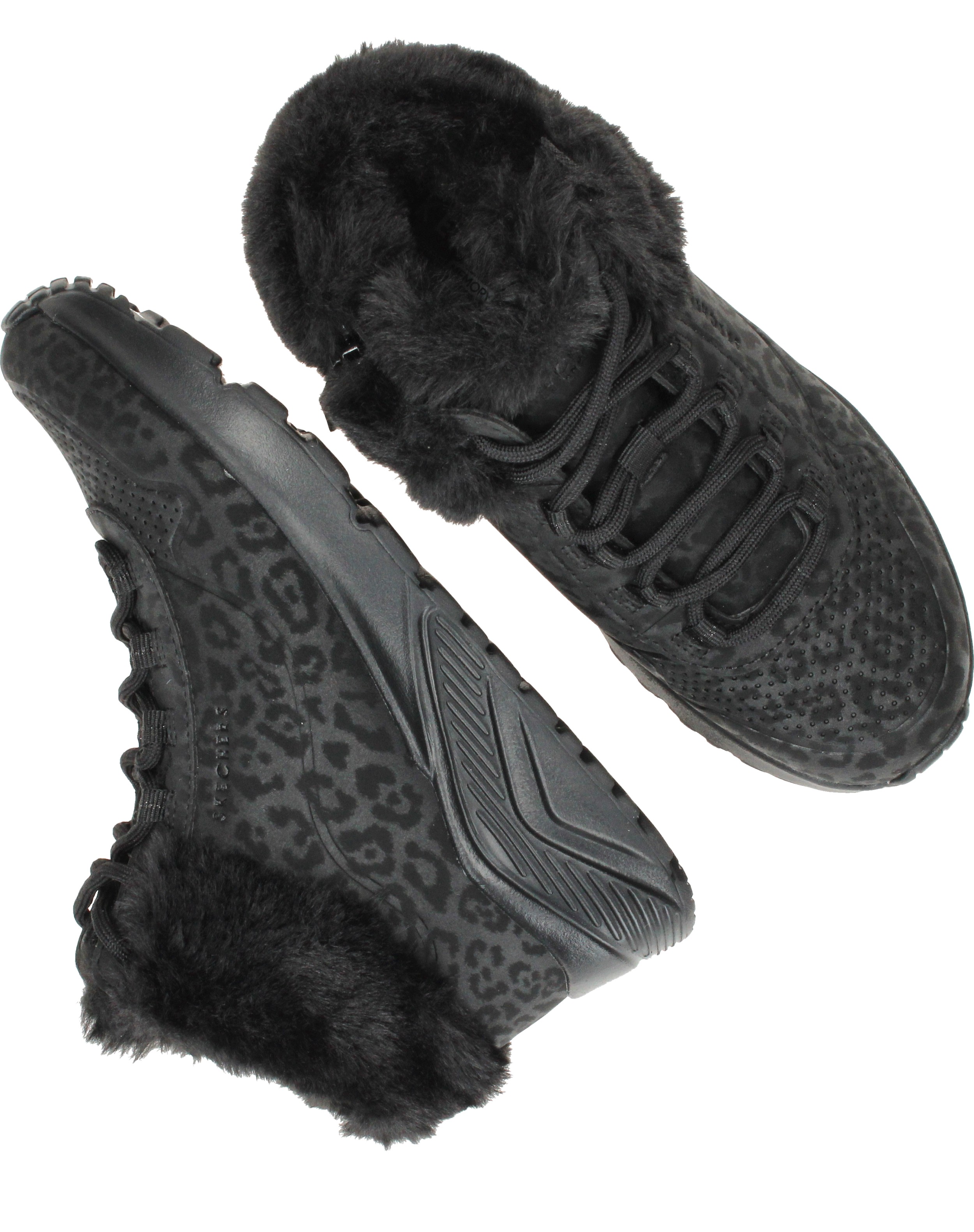 Skechers Uno Lite Veterboots Dames Zwart – foto 3