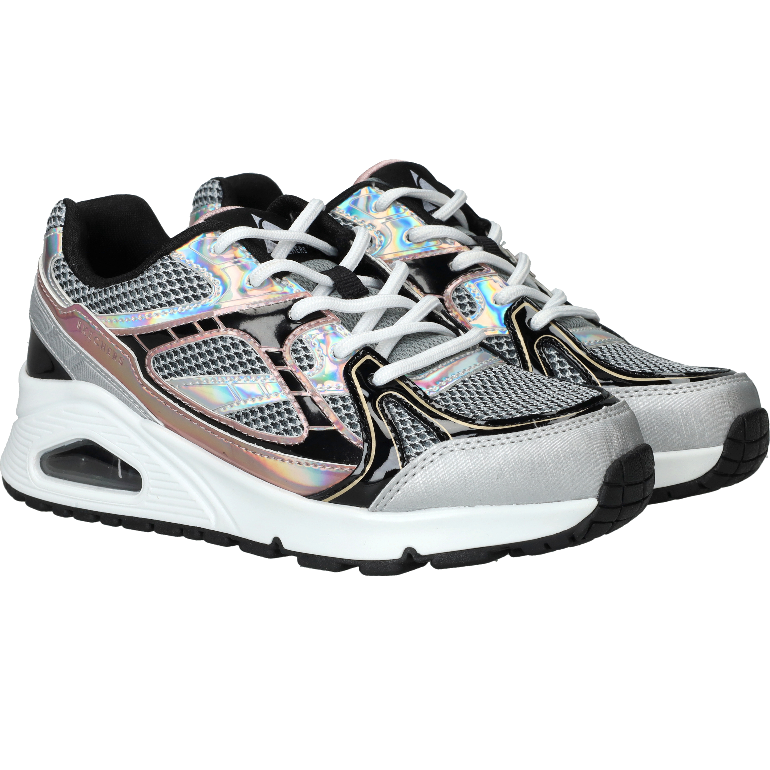 Skechers Uno Gen1 Platinum Flash Sneakers Meisjes Zilver