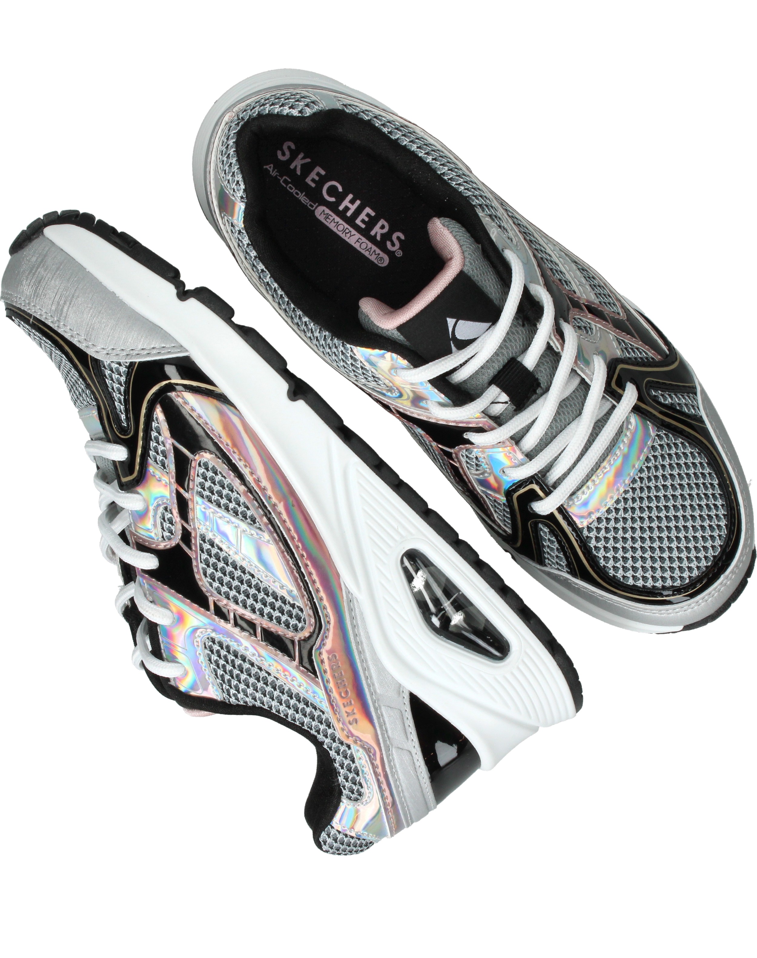 Skechers Uno Gen1 Platinum Flash Sneakers Meisjes Zilver – foto 3