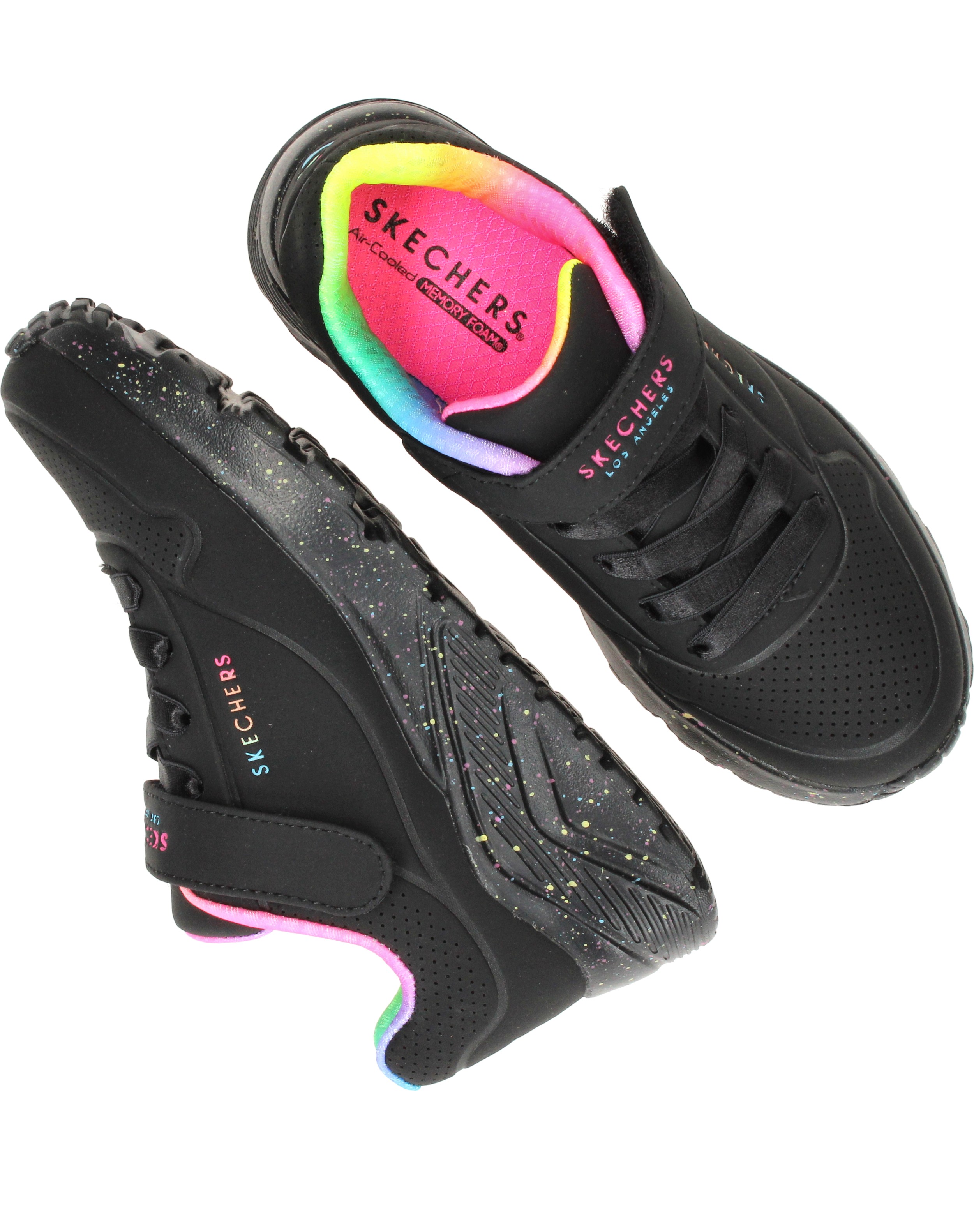 Skechers Uno Lite Rainbow Specks Sneakers Meisjes Zwart – foto 3