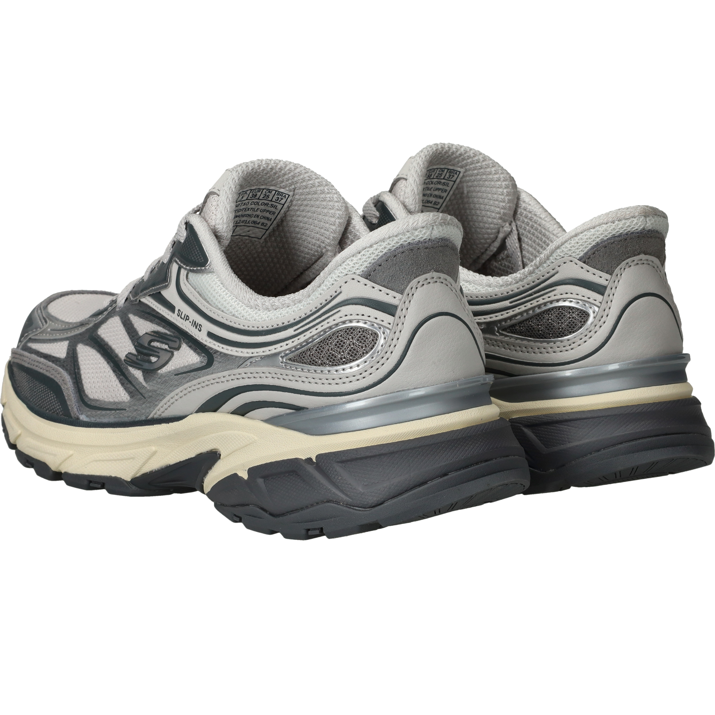 Skechers Stamina Sport Slip-Ins Sneakers Dames Zilver, sneaker voor dames – foto 3