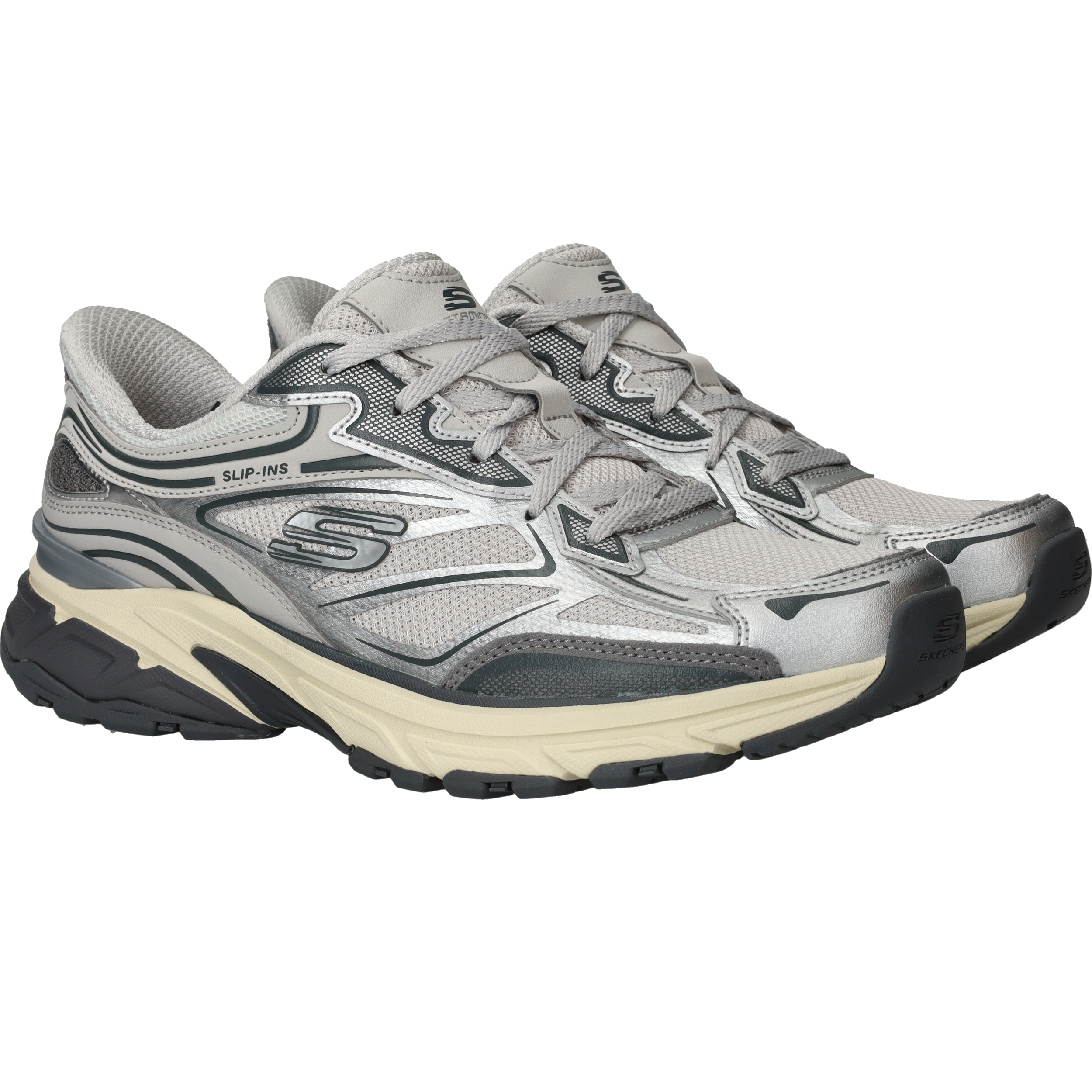 Skechers Stamina Sport Slip-Ins Sneakers Dames Zilver, sneaker voor dames – foto 2