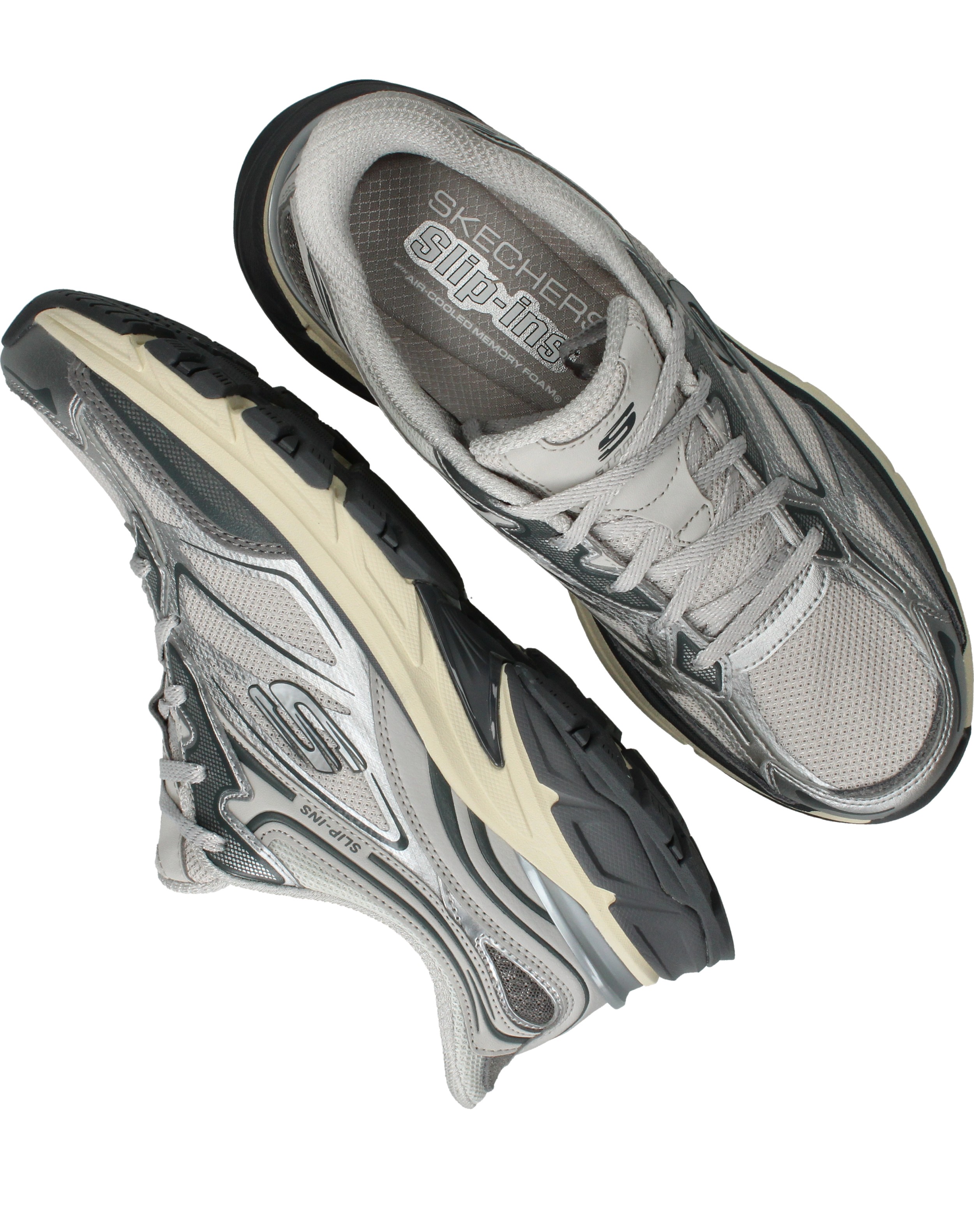 Skechers Stamina Sport Slip-Ins Sneakers Dames Zilver, sneaker voor dames – foto 4