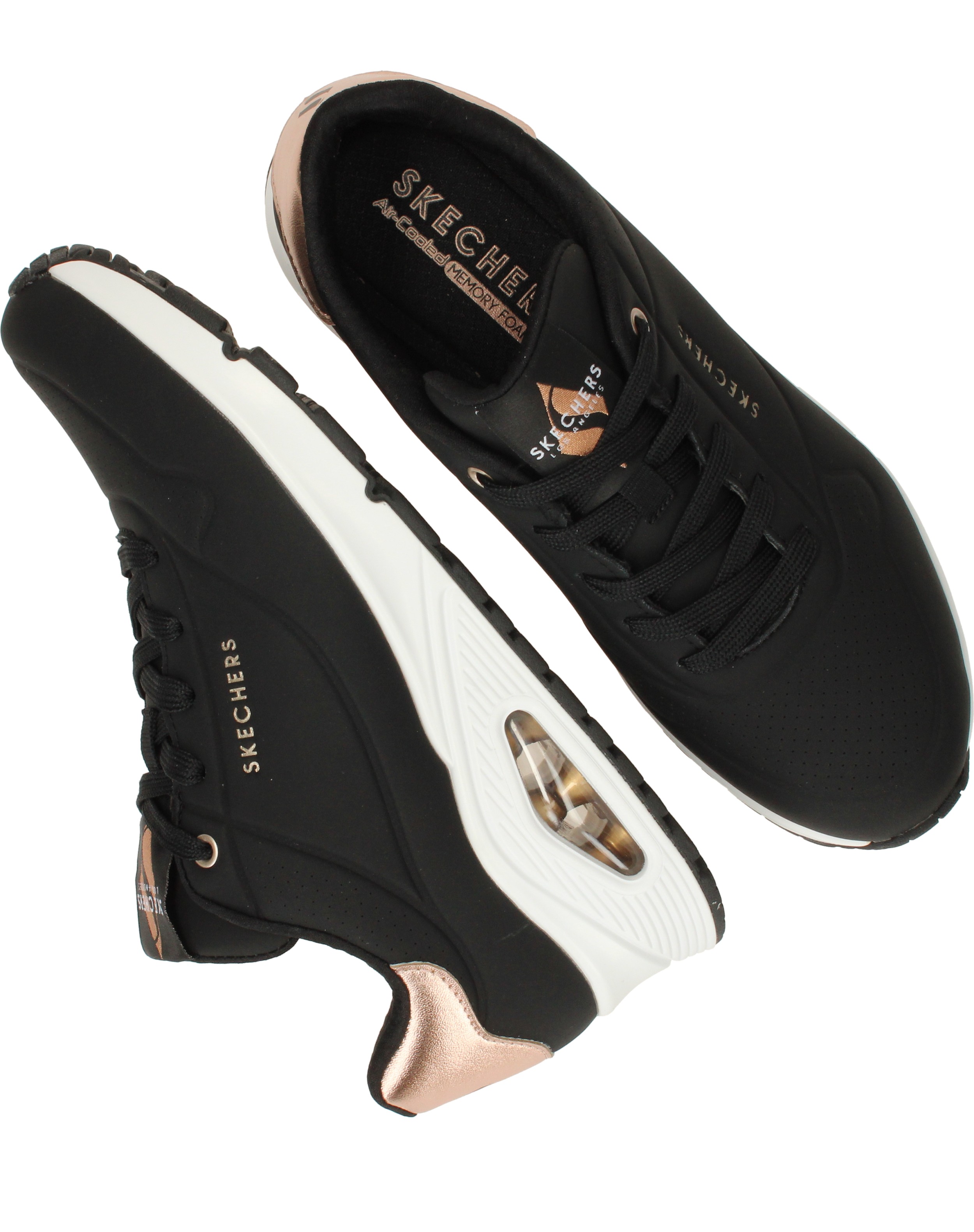 Skechers Uno Golden Air Sneakers Dames Zwart, sneaker voor dames – foto 4