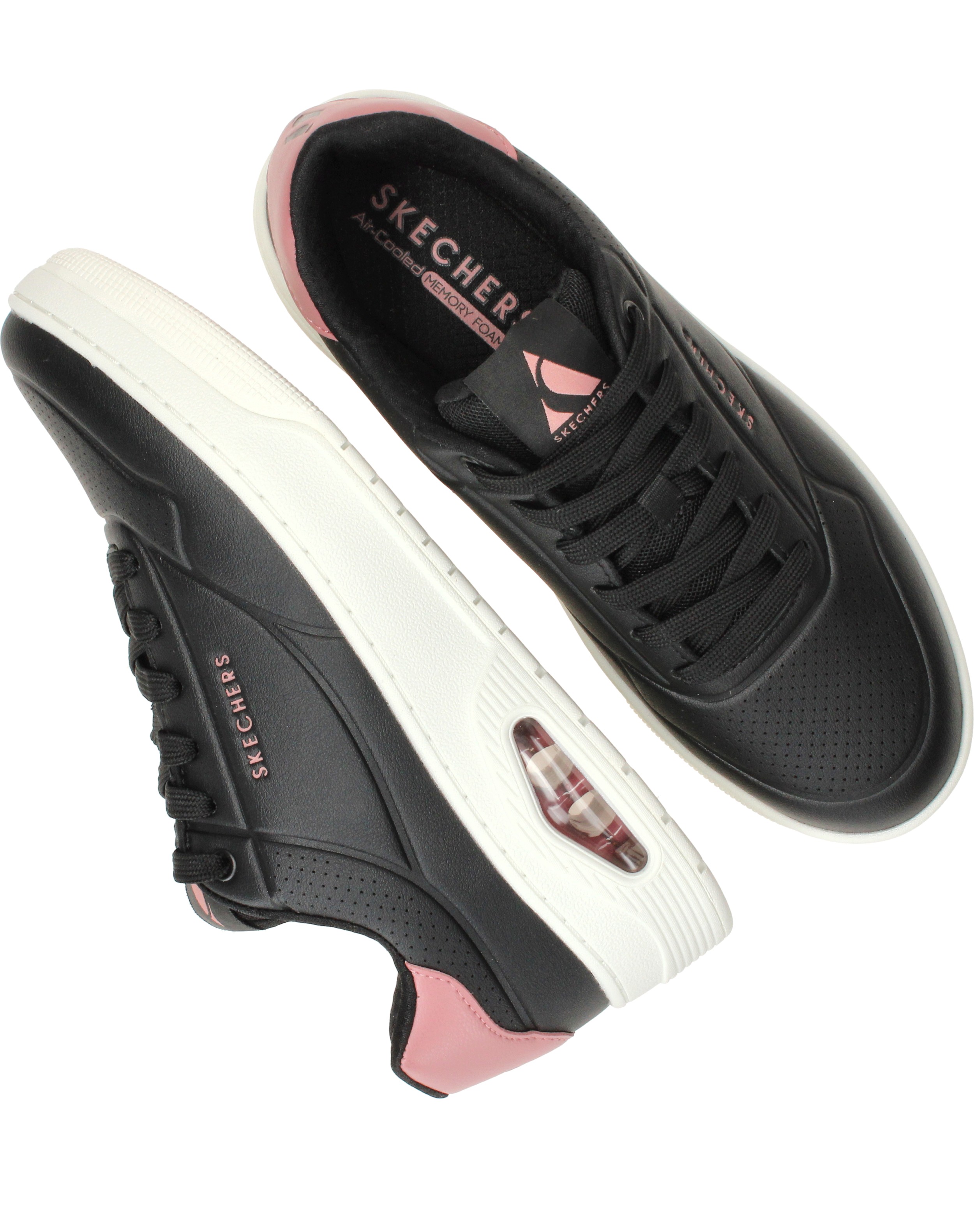 Skechers Uno Court Fast Break Sneakers Dames Zwart, sneaker voor dames – foto 4