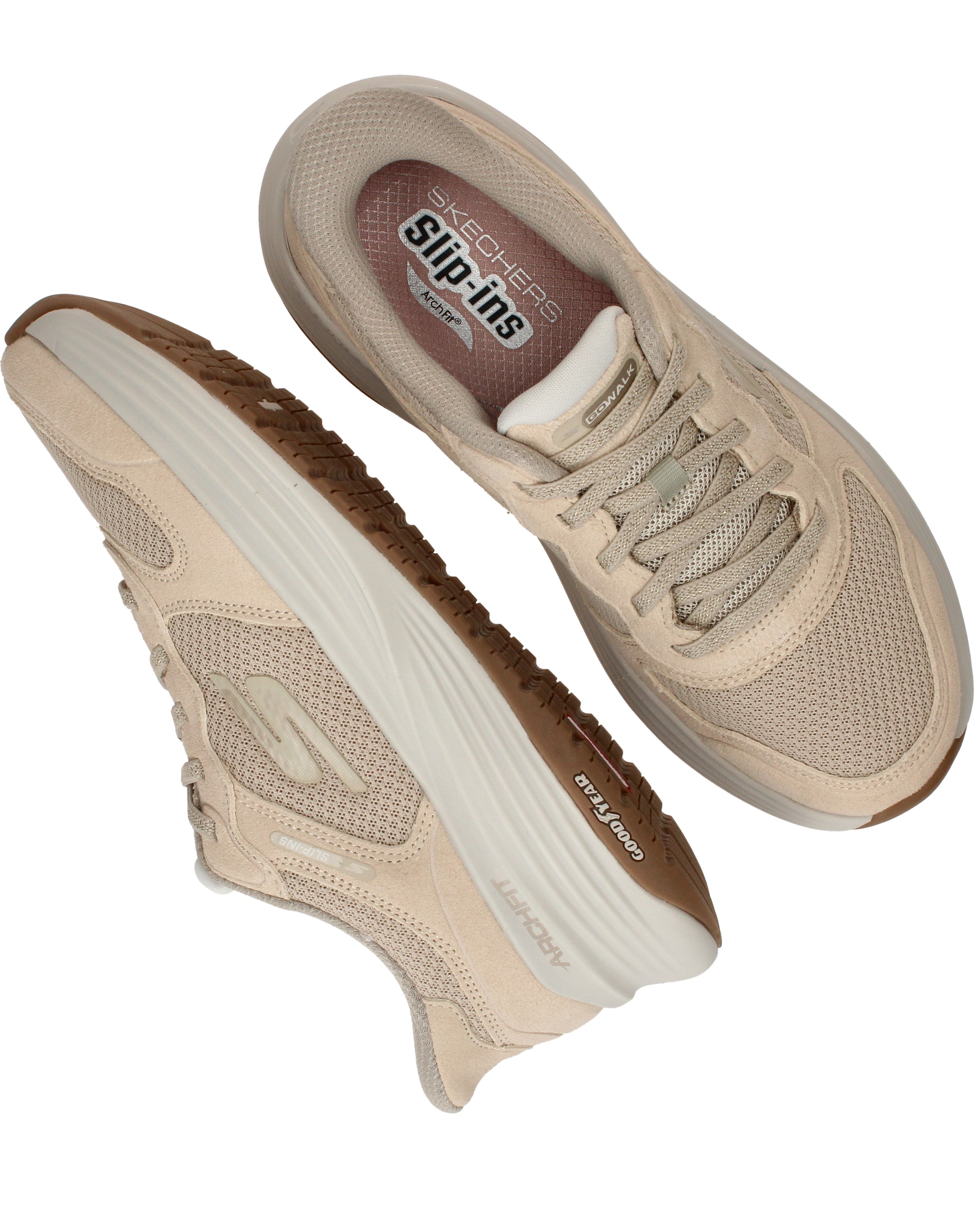 Skechers Go Walk Stability 2.0 Instappers Dames Beige, instapper voor dames – foto 4
