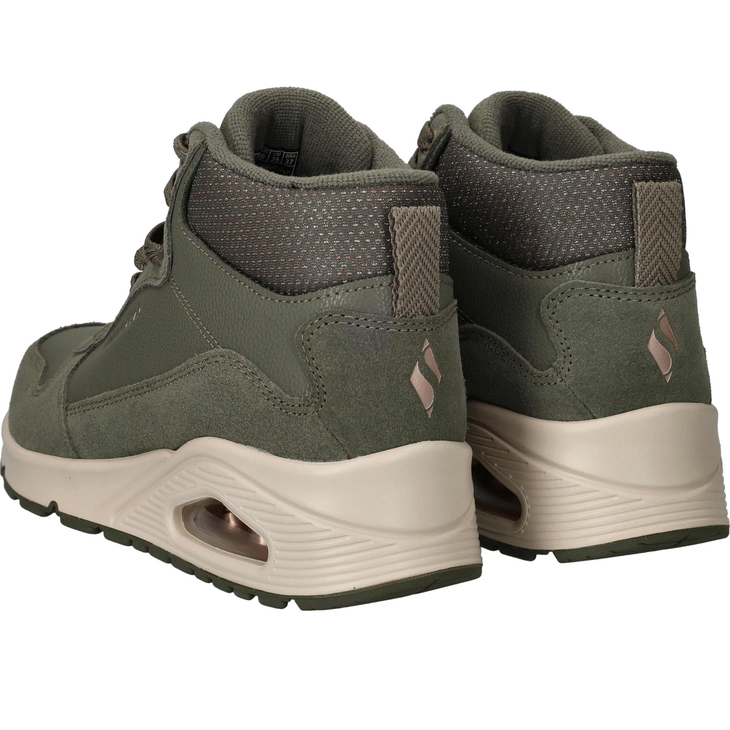 Skechers Uno Veterschoenen Dames Groen, veterschoen voor dames – foto 3