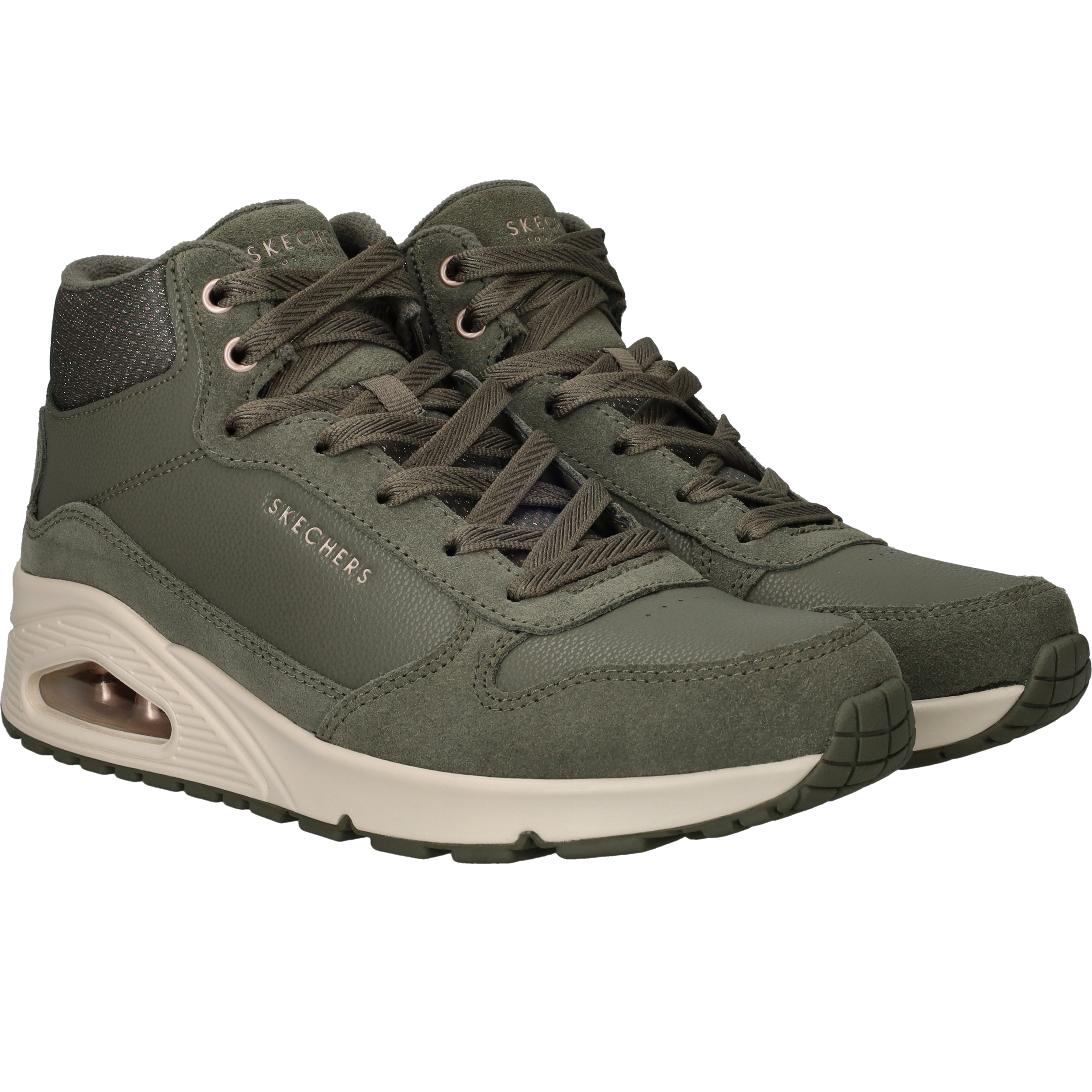 Skechers Uno Veterschoenen Dames Groen, veterschoen voor dames – foto 2