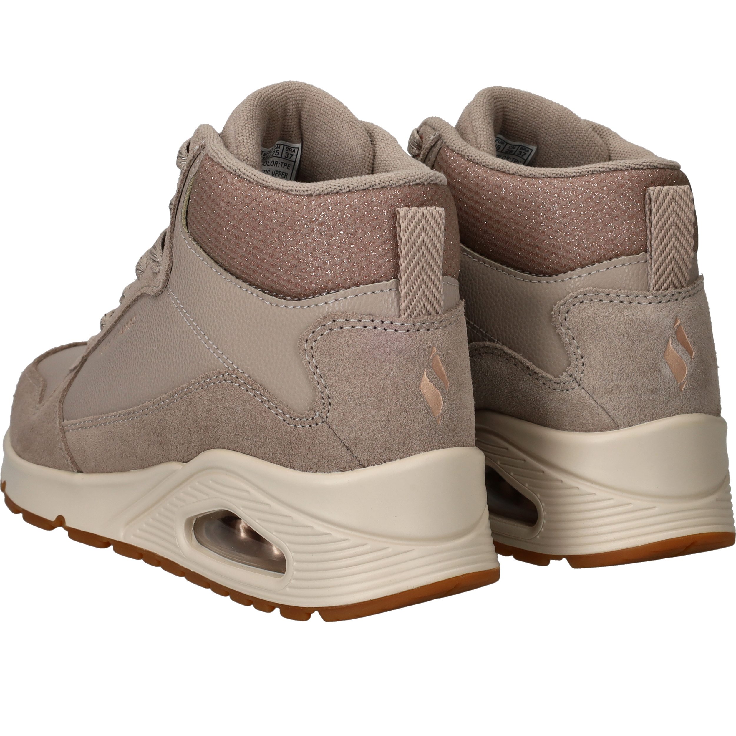 Skechers Uno Veterschoenen Dames Beige, veterschoen voor dames – foto 3