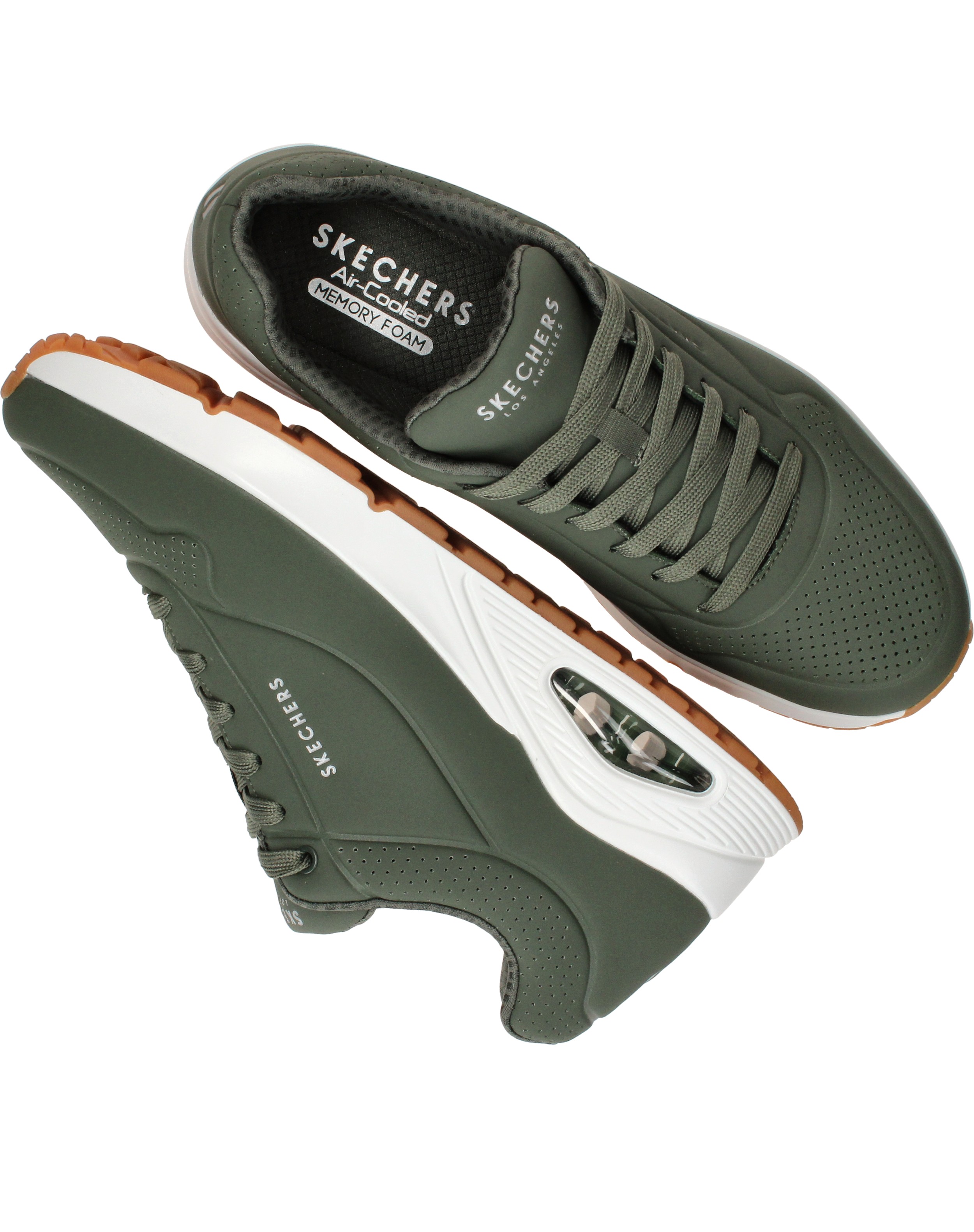 Skechers Uno Stand On Air Sneakers Dames Groen, sneaker voor dames – foto 4