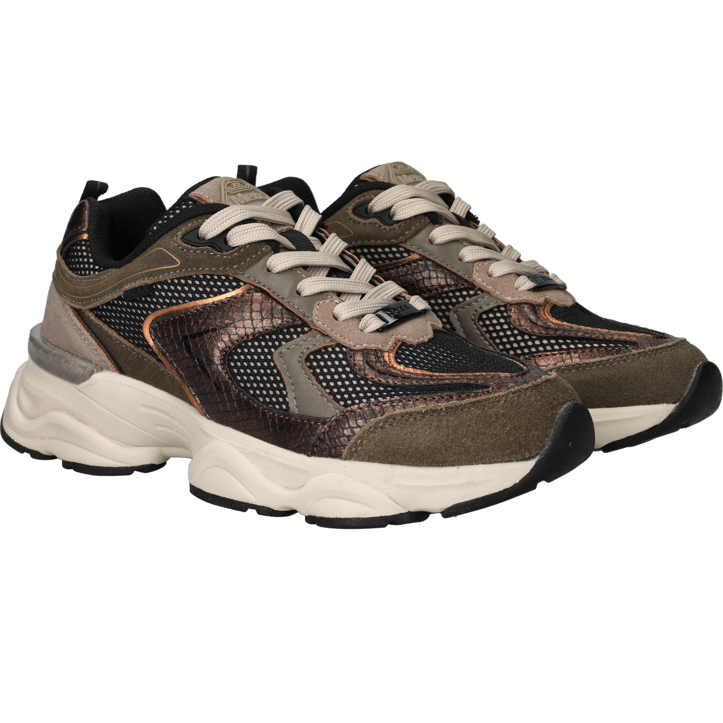Mexx Norah Komo Sneakers Dames Groen, sneaker voor dames – foto 2