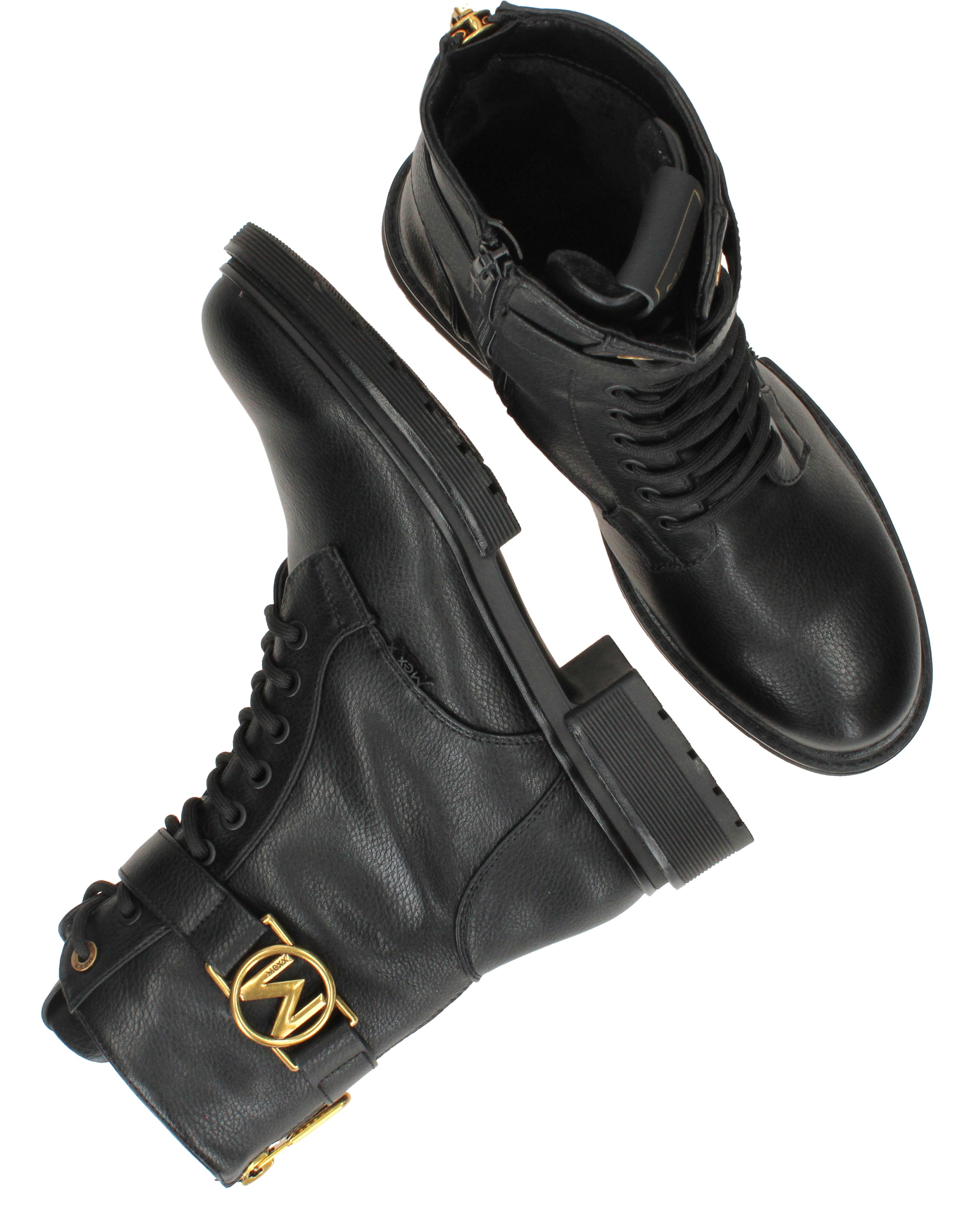 Mexx Kimberly Glad Veterboots Dames Zwart, veterboot voor dames – foto 4