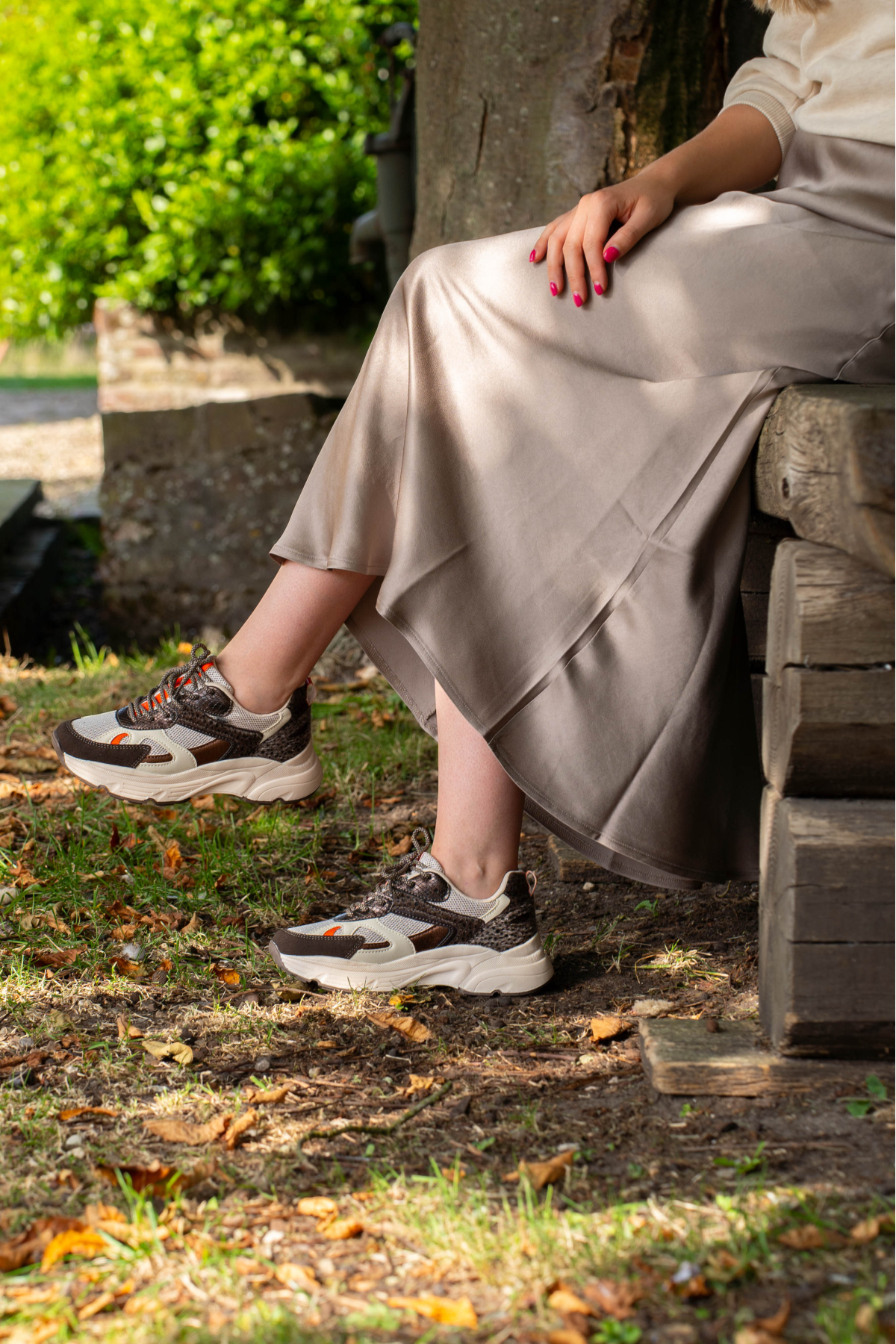 POSH By Poelman Sneakers Dames Bruin, sneaker voor dames – foto 7