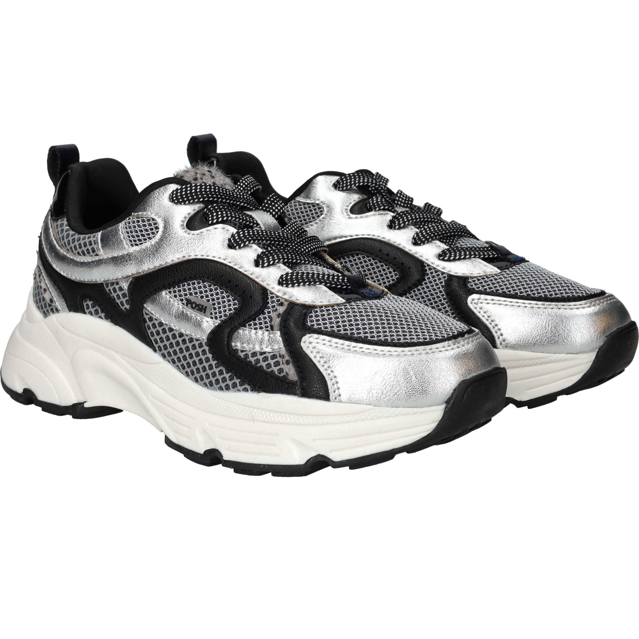 POSH By Poelman Sneakers Dames Zilver, sneaker voor dames – foto 2