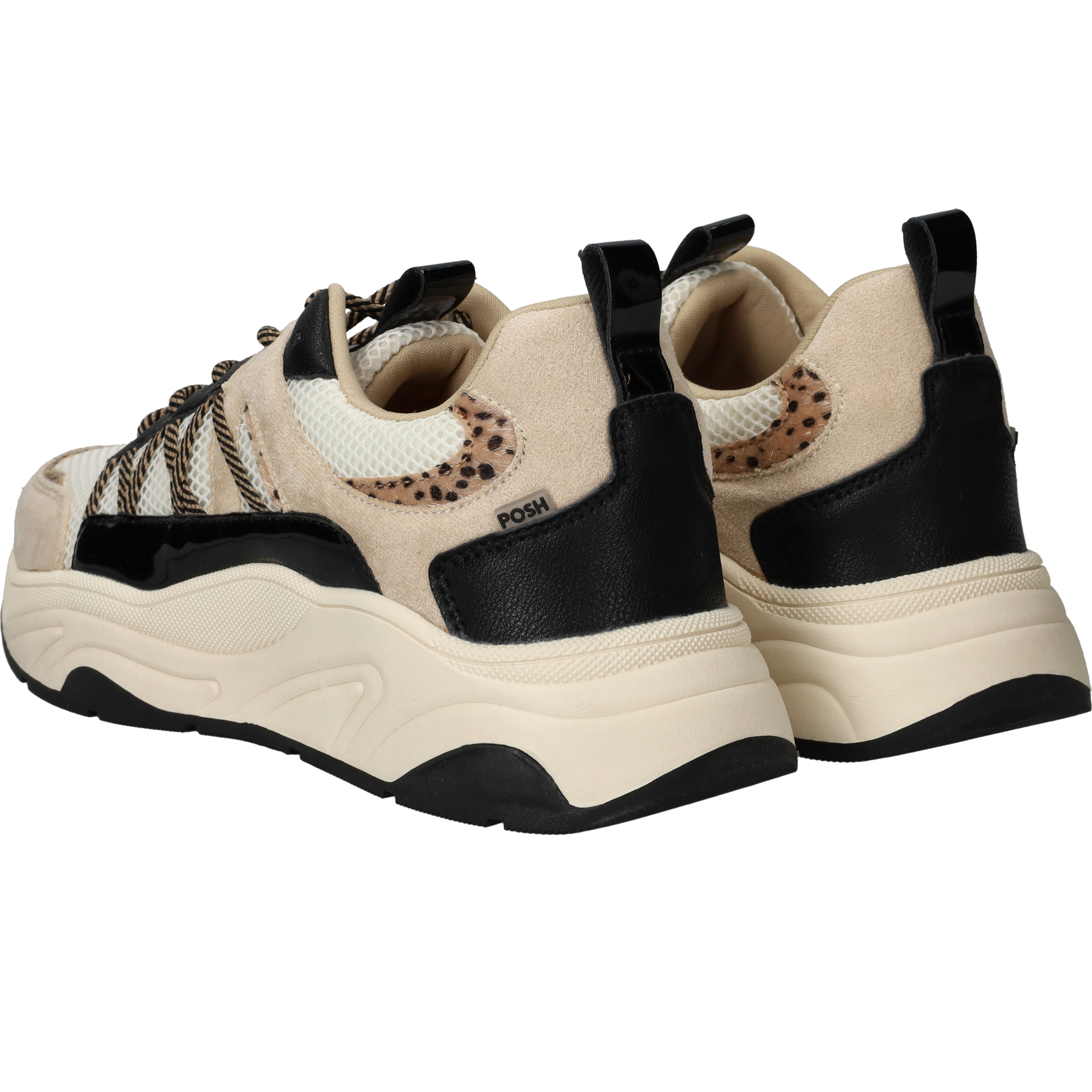 POSH By Poelman Sneakers Dames Beige, sneaker voor dames – foto 3