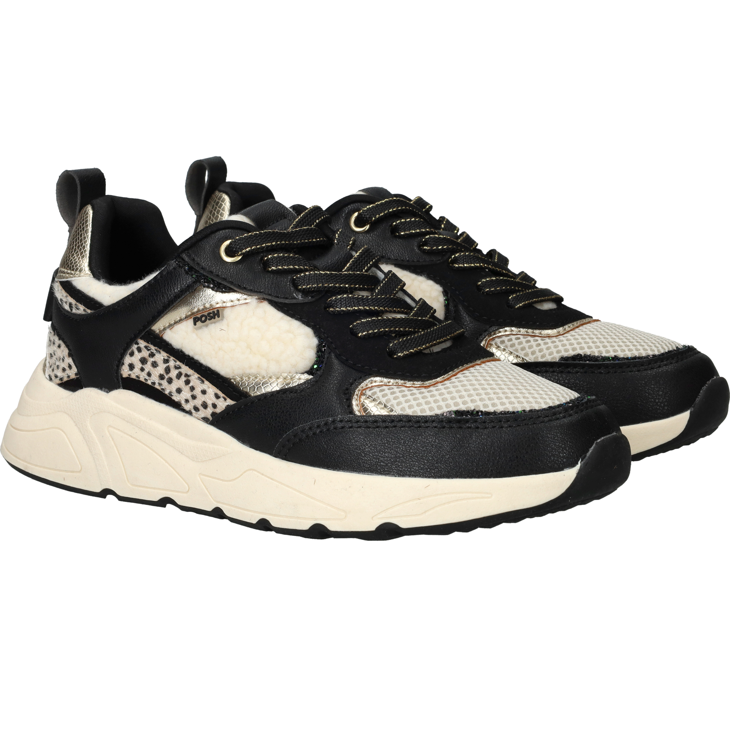 POSH By Poelman Sneakers Dames Zwart, sneaker voor dames – foto 2