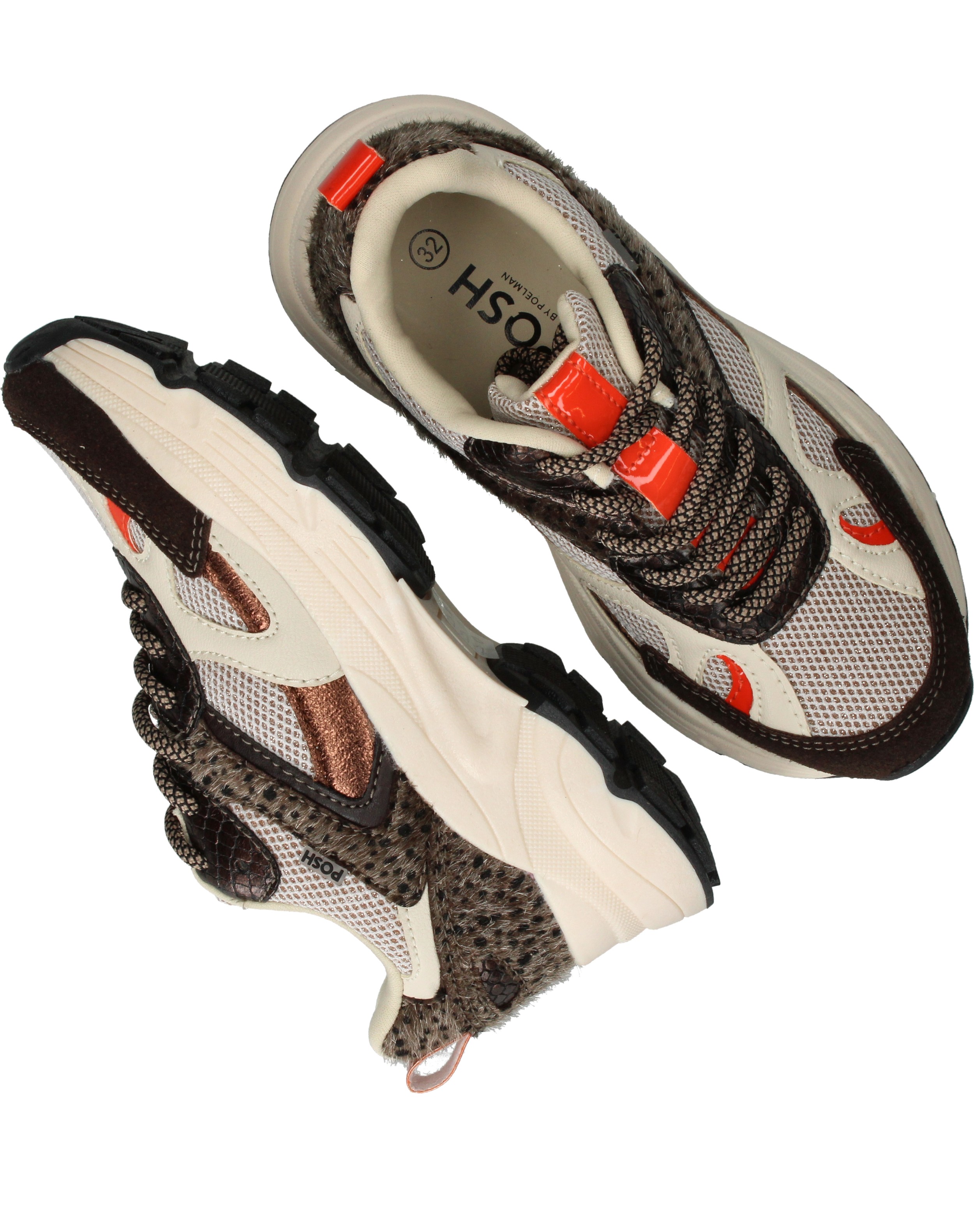 POSH By Poelman Sneakers Meisjes Bruin – foto 4