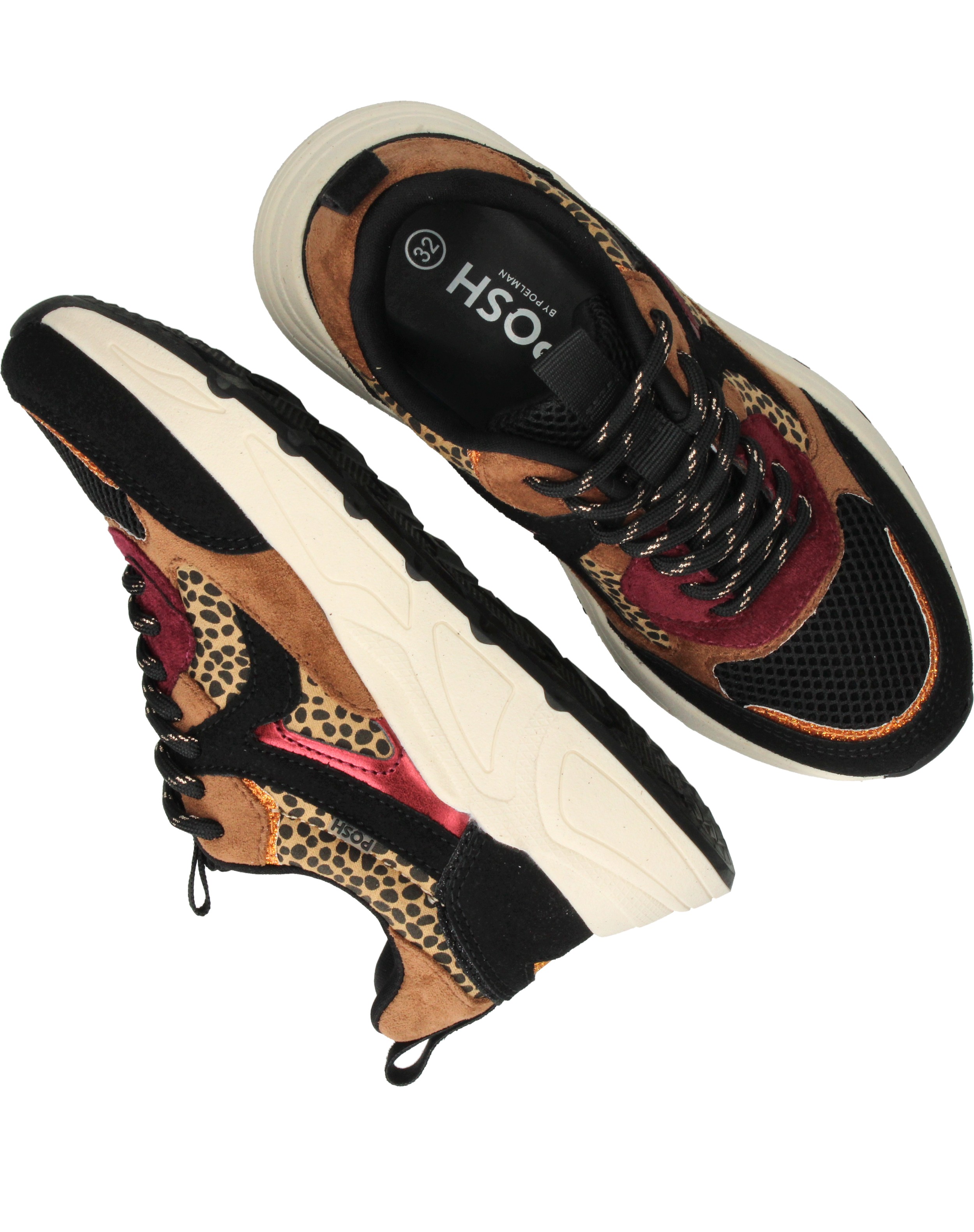 POSH By Poelman Sneakers Meisjes Bruin – foto 4