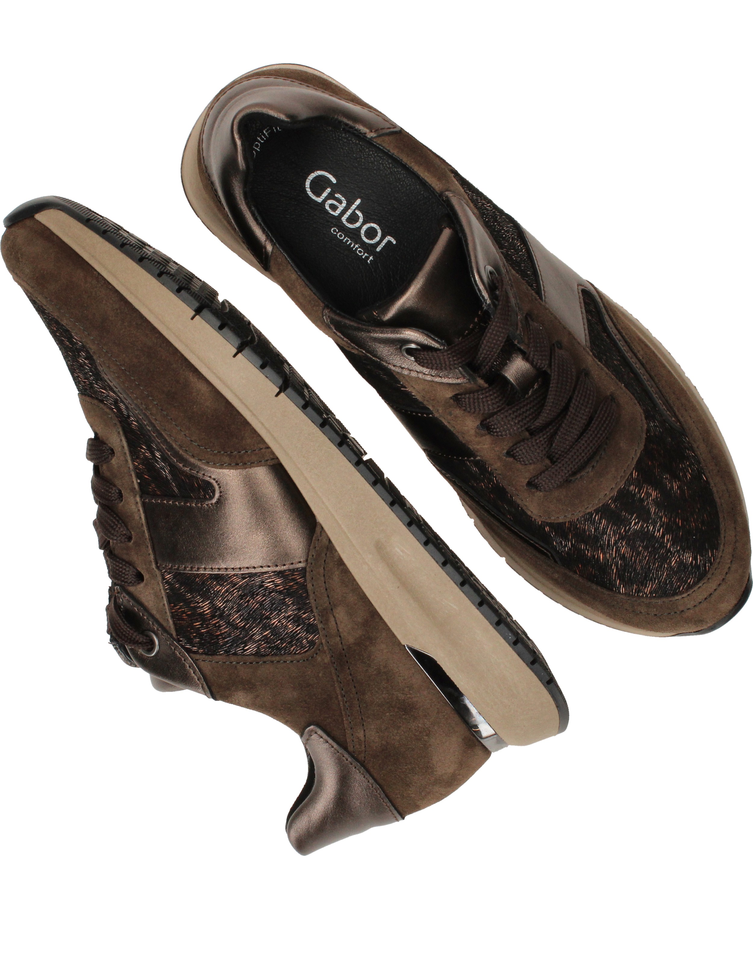 Gabor Sneakers Dames Bruin, sneaker voor dames – foto 4