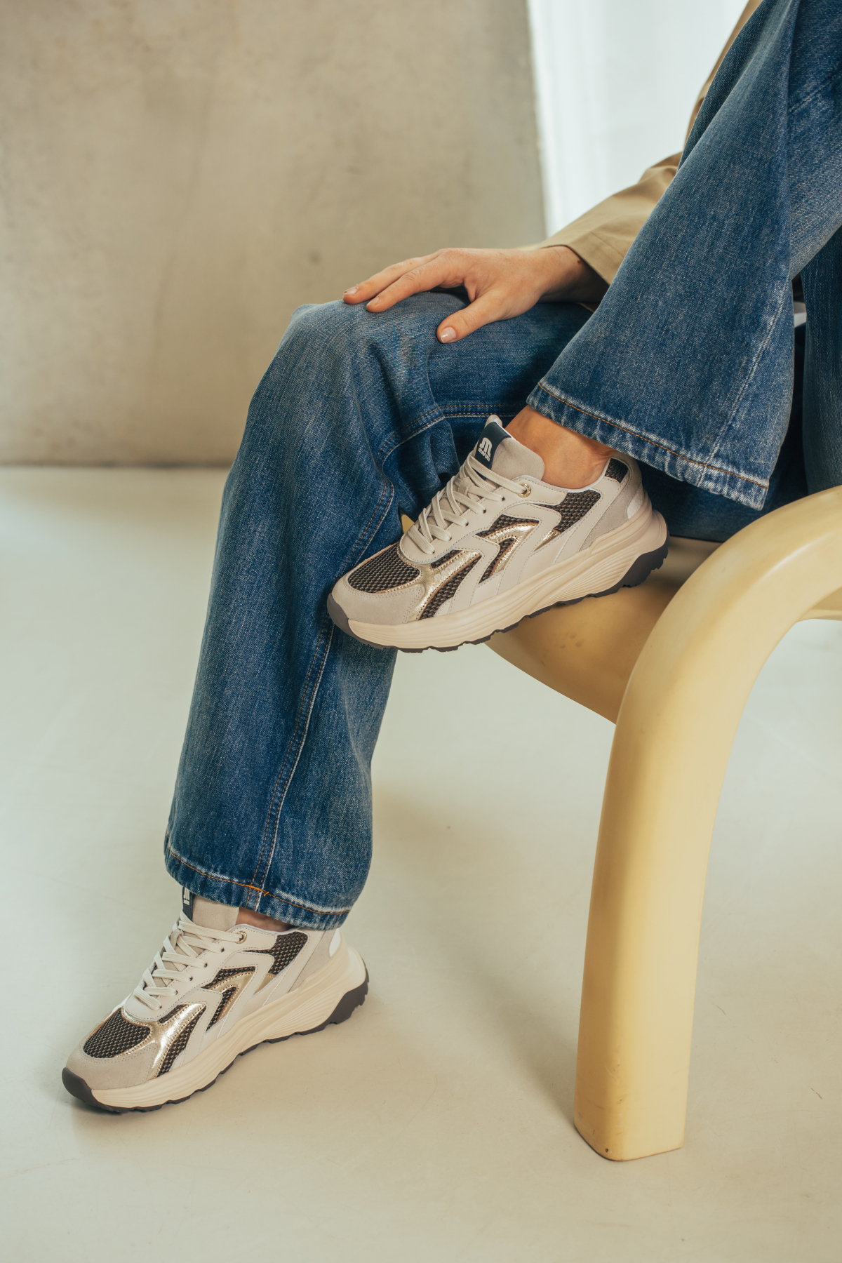 Maruti Dora Sneakers Dames Beige, sneaker voor dames – foto 3