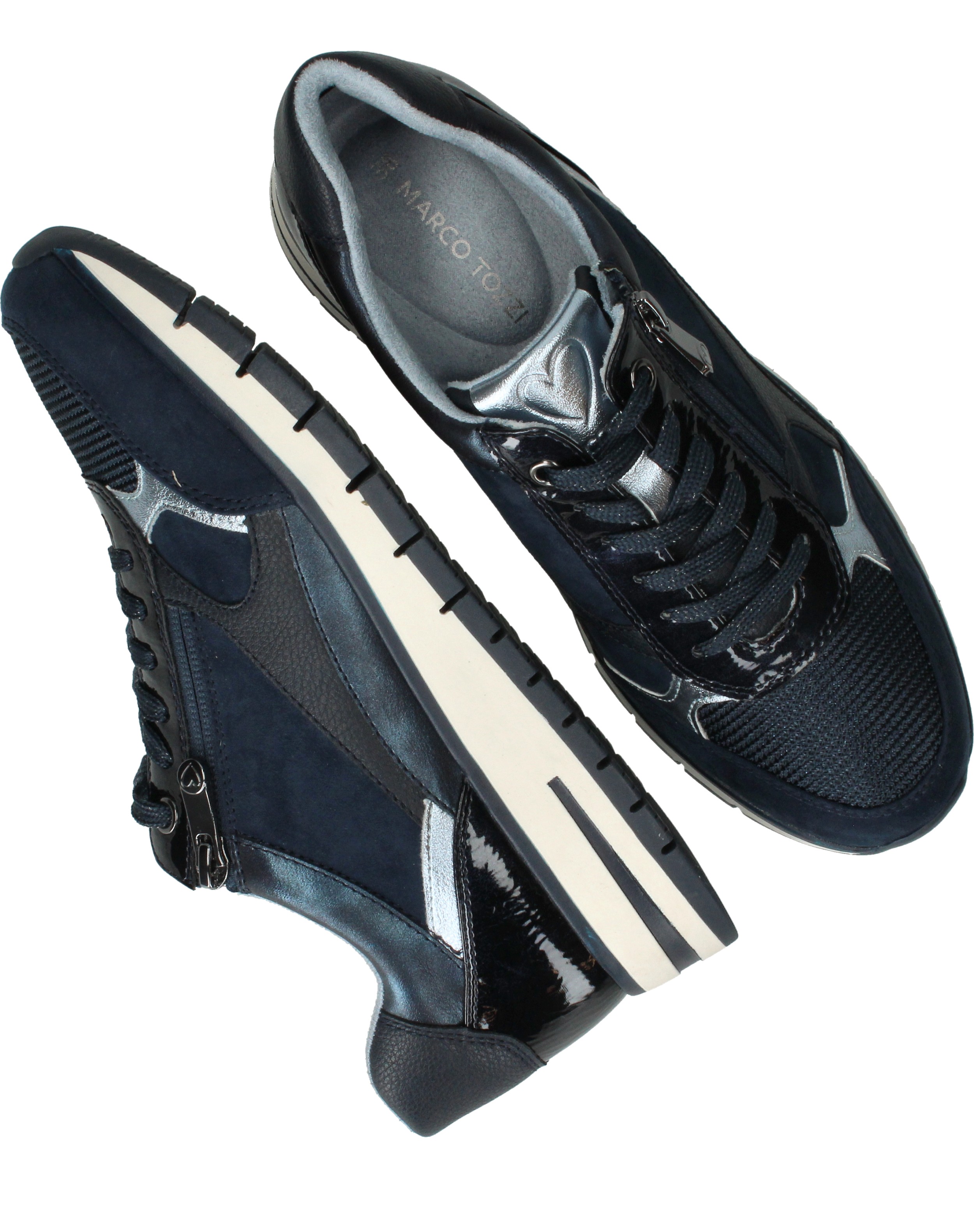 Marco Tozzi Sneakers Dames Blauw, sneaker voor dames – foto 4