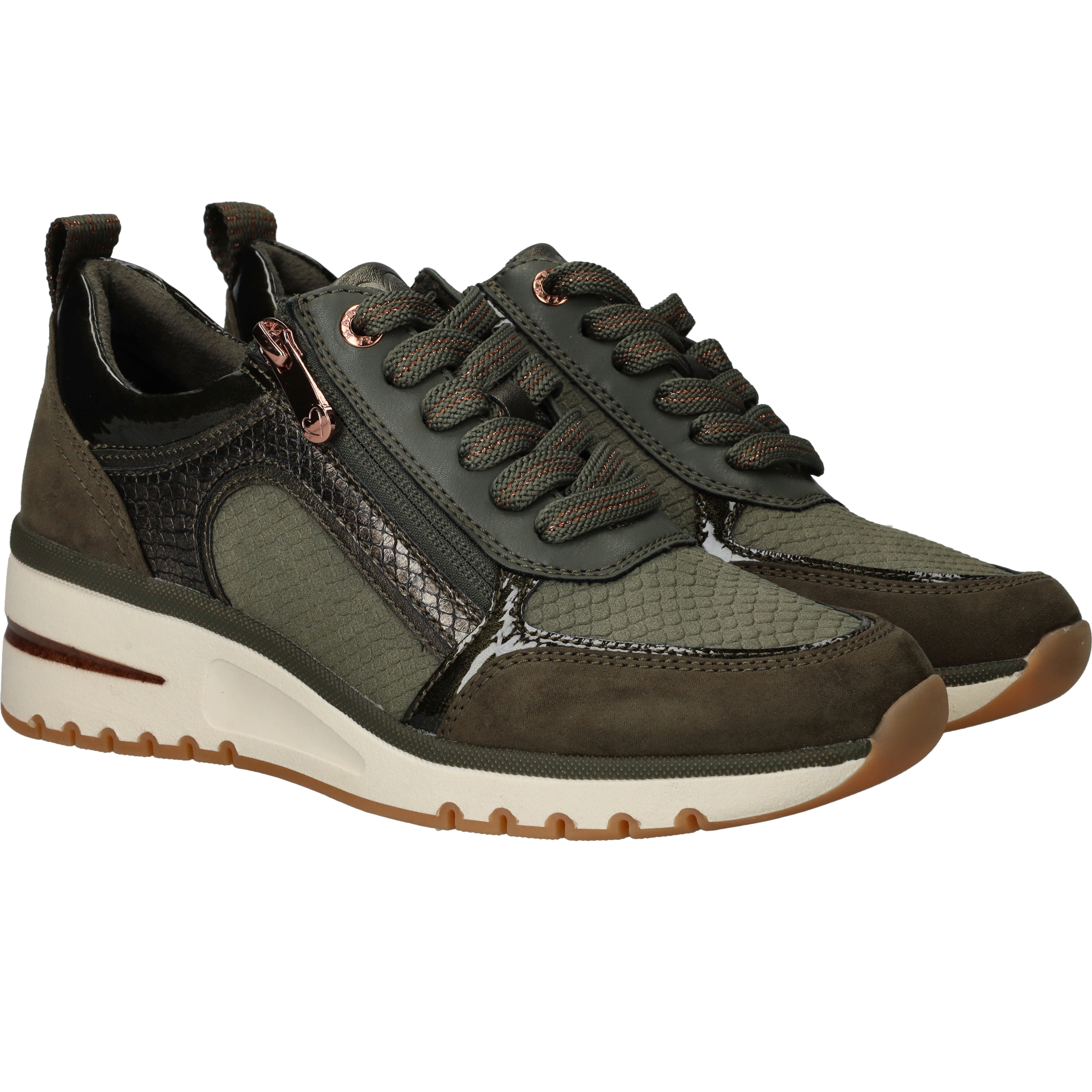 Marco Tozzi Sneakers Dames Groen, sneaker voor dames – foto 2
